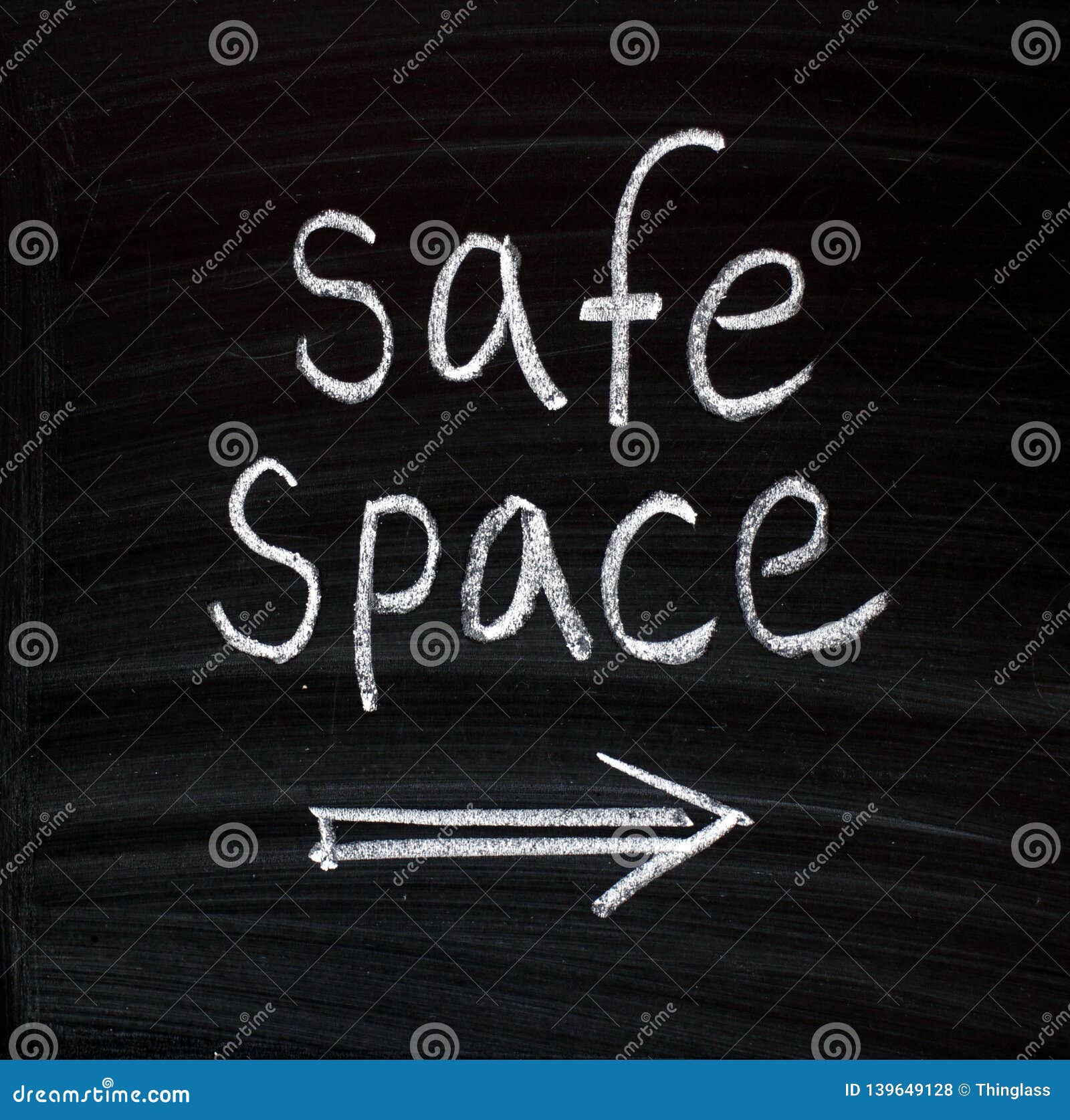 the phrase safe space on a blackboard