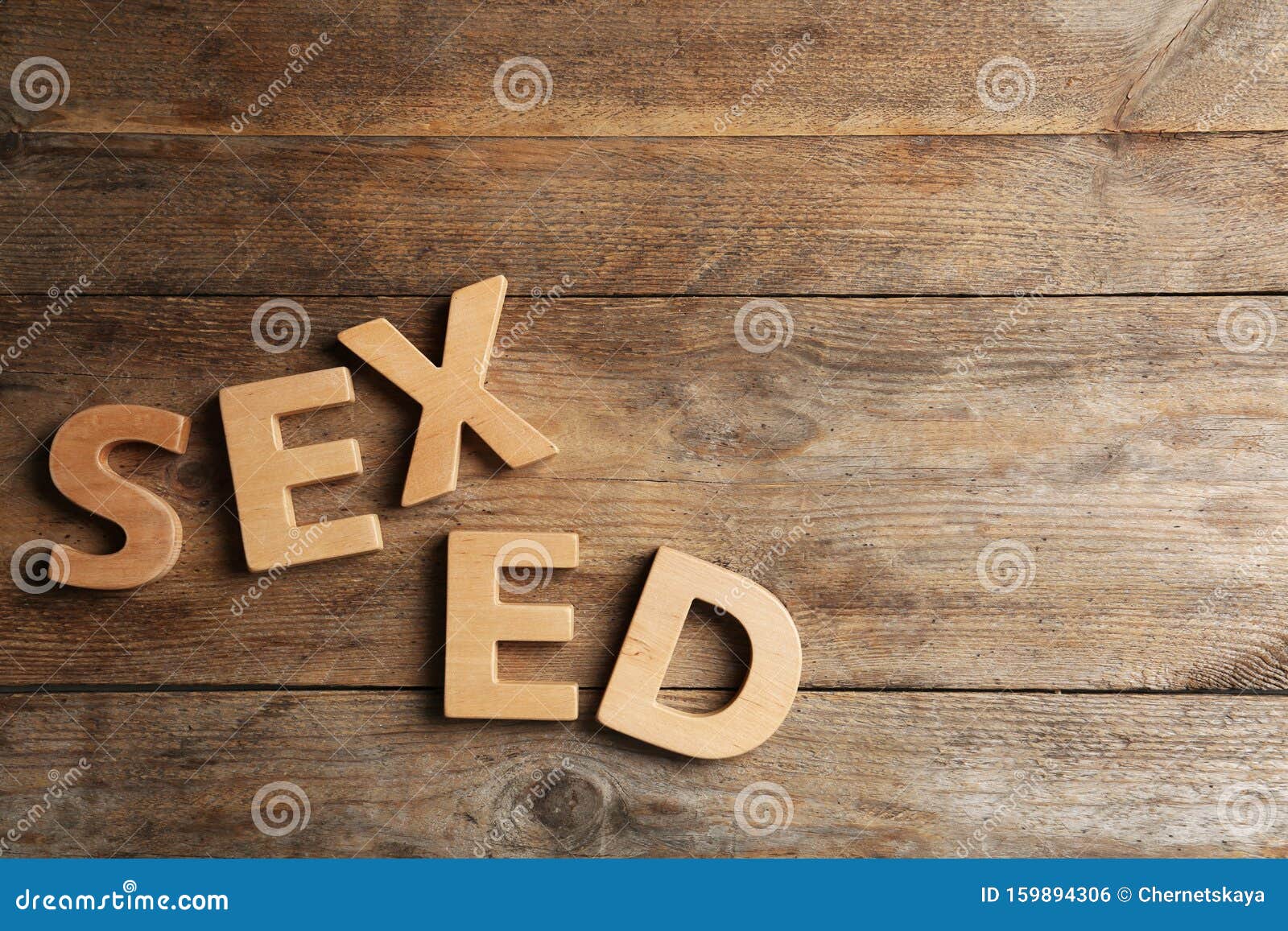 Phrase `sex Ed` Made Of Different Letters On Wooden