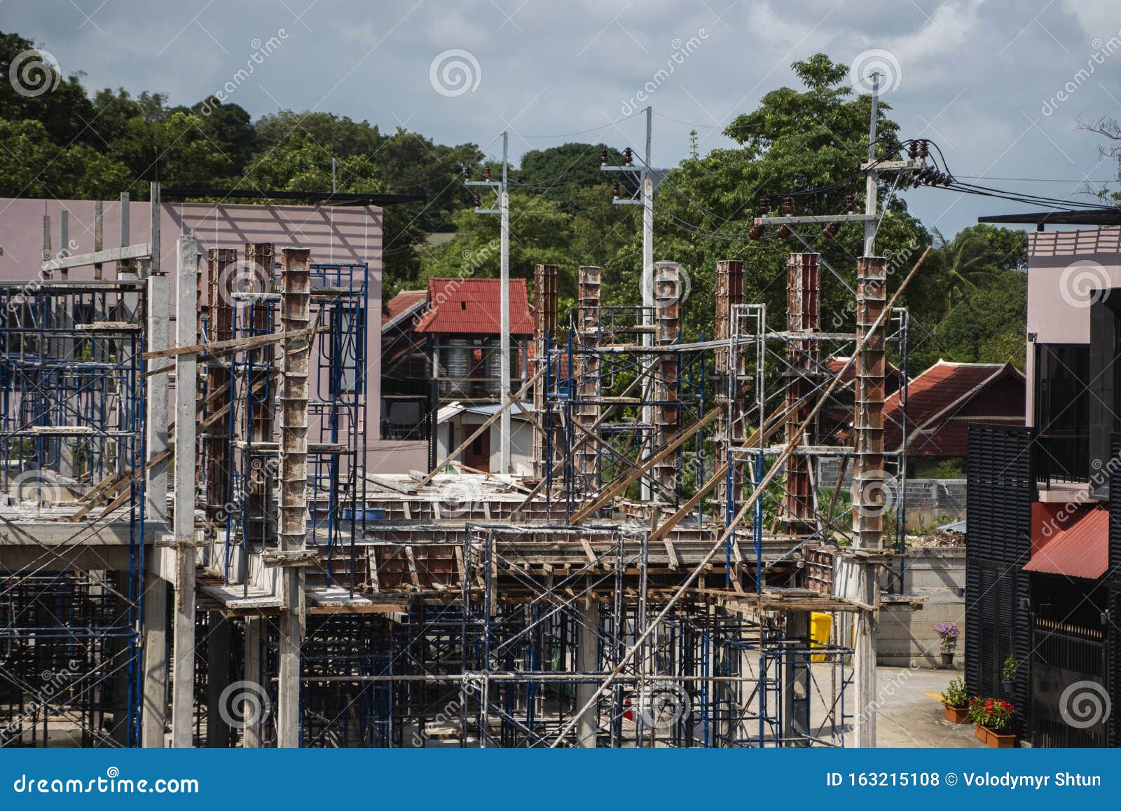 PHUKET, THAILAND FEBRUARY 10, 2019. Workers Work on the New Under
