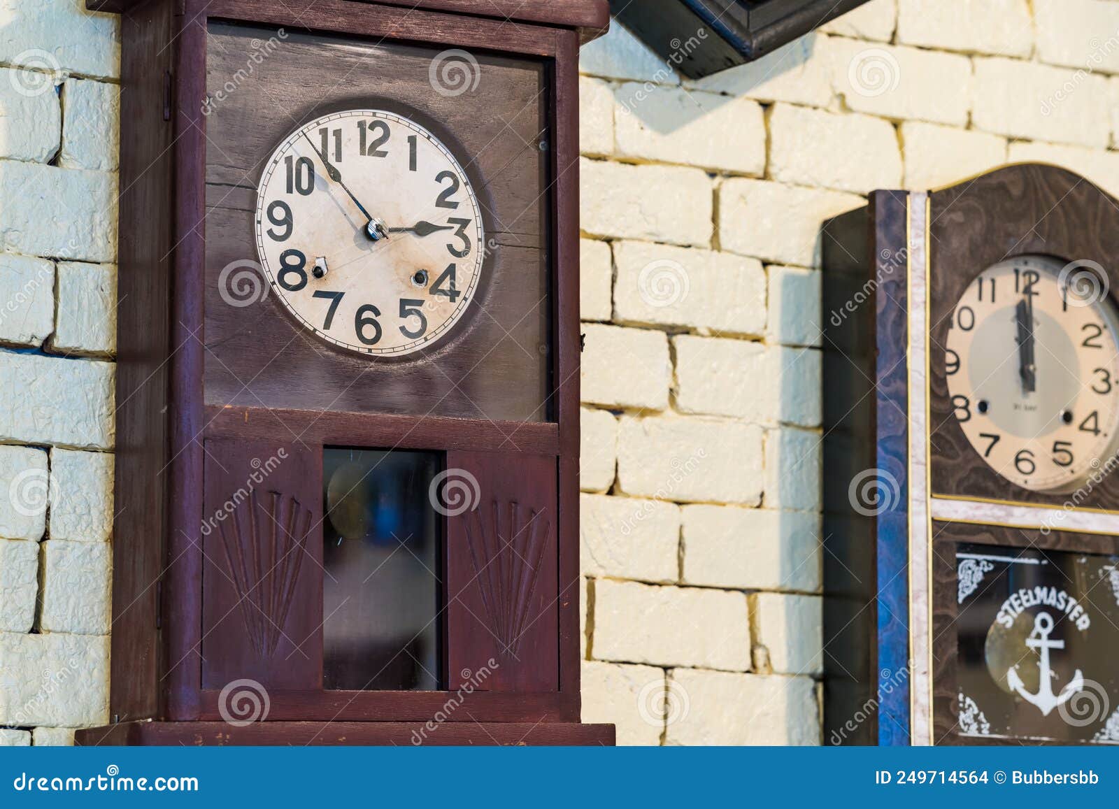 Phuket, Thailand May, 08, 2022 Antique Clock of Restaurants in