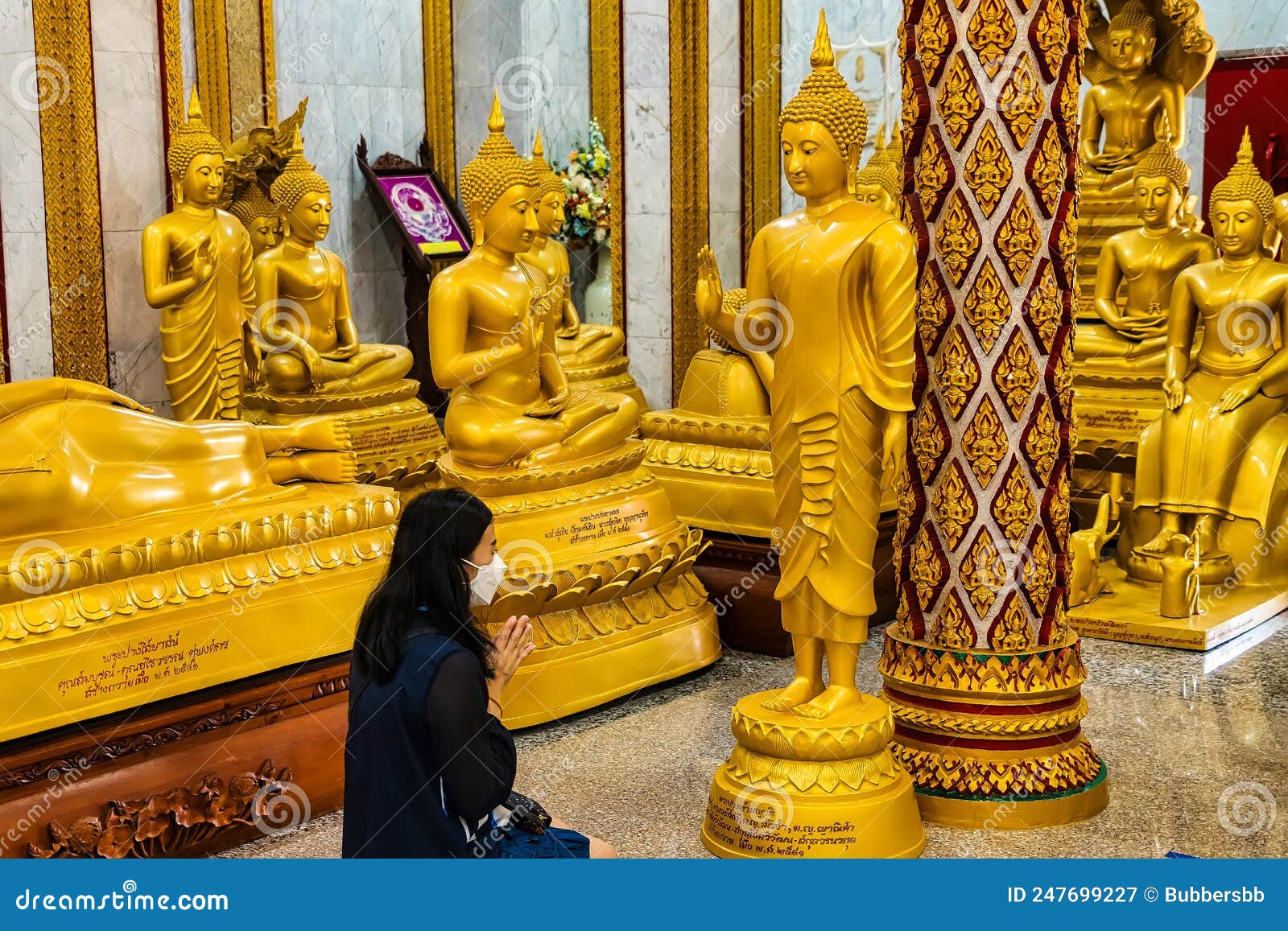 Phuket, Thailand May, 07, 2022 Buddhist Statues of Wat Chalong in