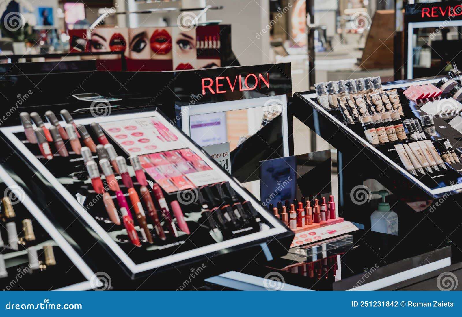 PHUKET, THAILAND - MAY 29, 2022: a Rows of Revlon Brand Lipsticks in a Case  on the Supermarket Showcase Editorial Photography - Image of party,  products: 251231842