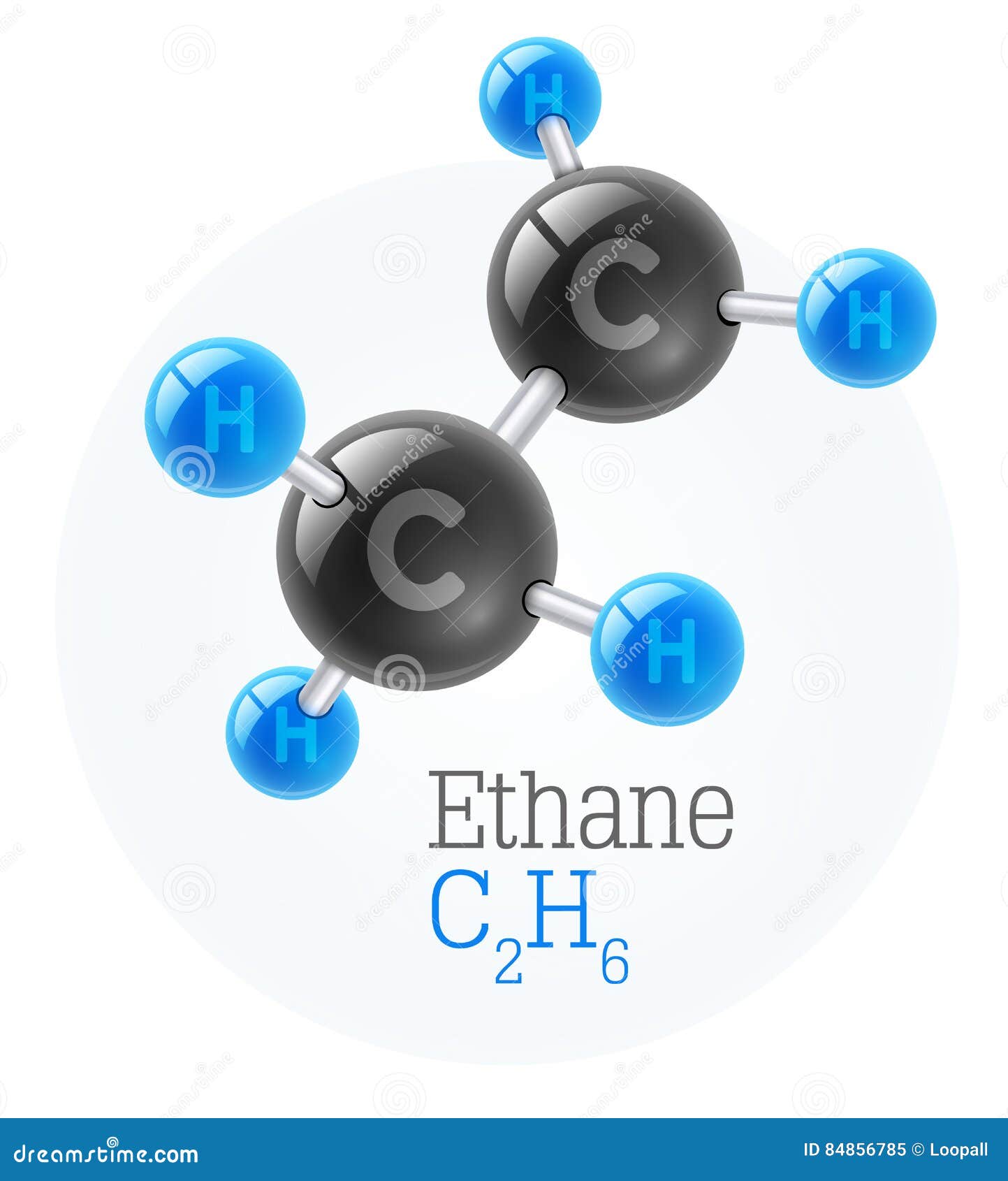Physical Chemical Molecule Model of Gas Ethane Stock Vector ...