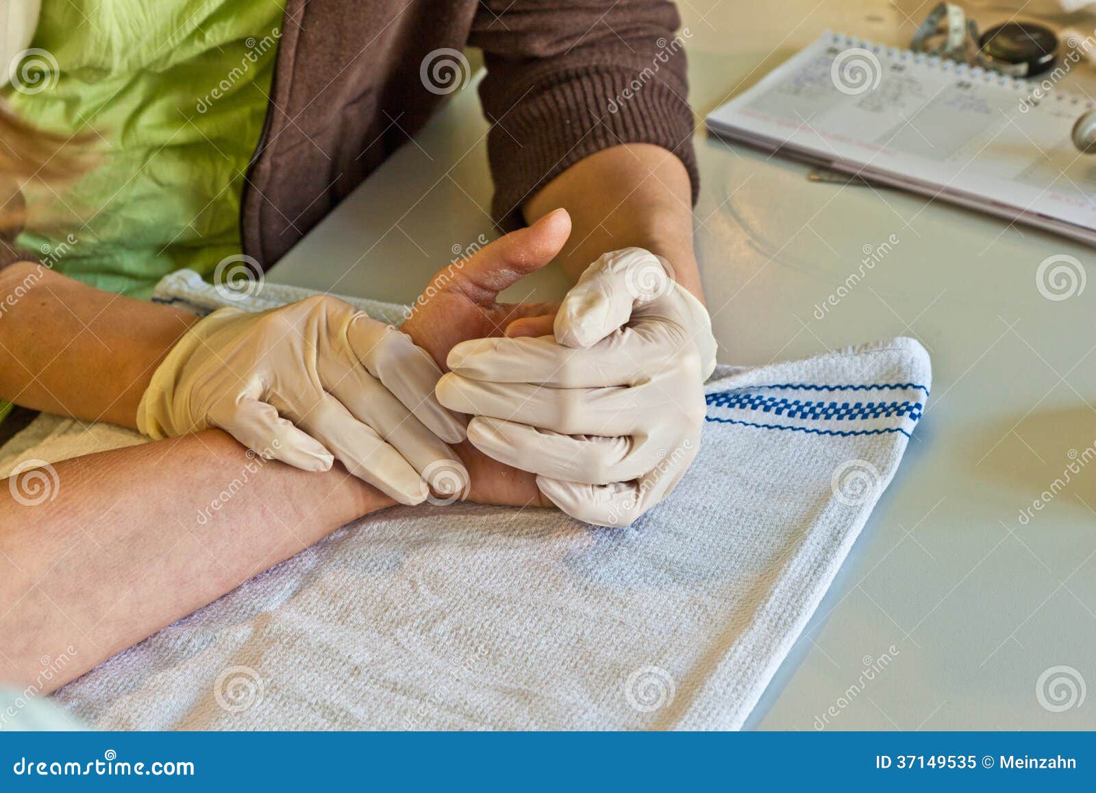 Physical Therapy after a Hand Injury Stock Image Image of hand