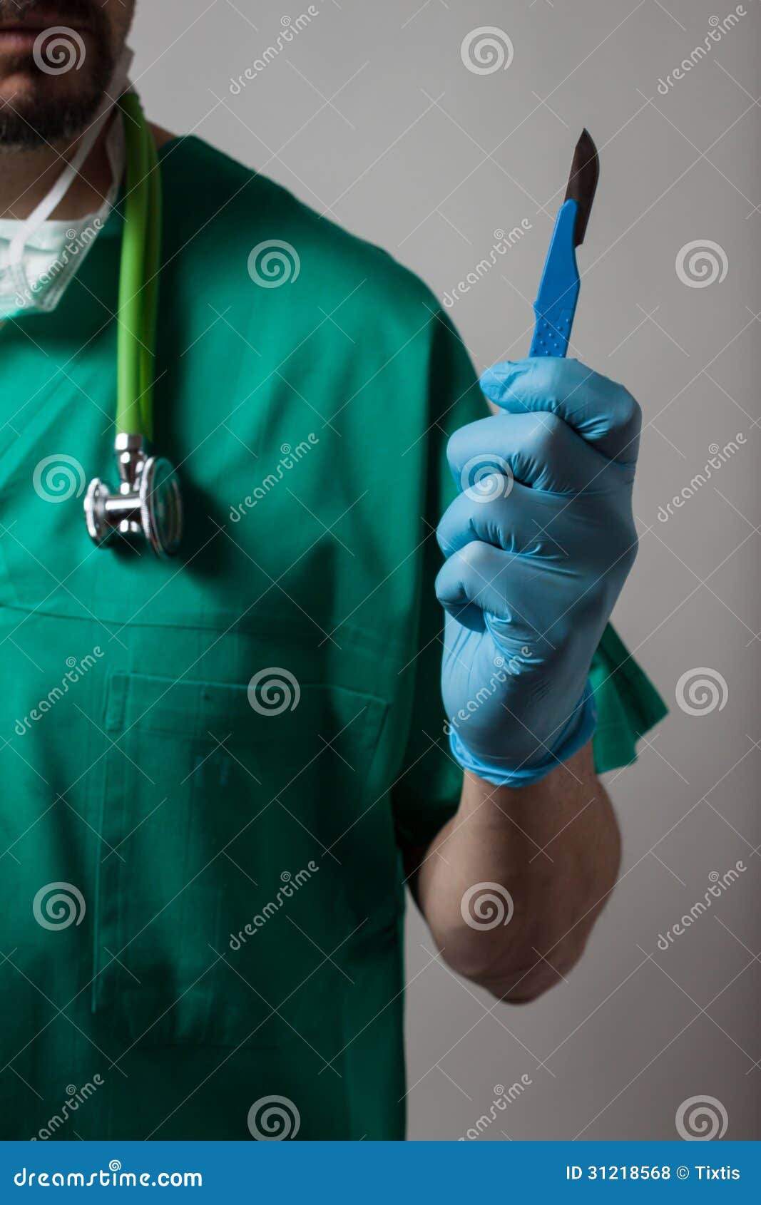 Physician Holding a Surgical Knife Stock Photo Image of scalpel, care