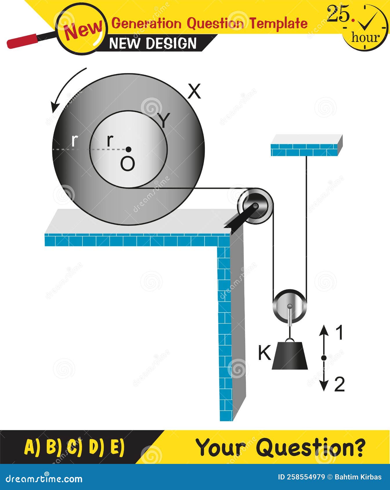 A Box On An Inclined Plane With A Pulley. Physics. Simple Machines