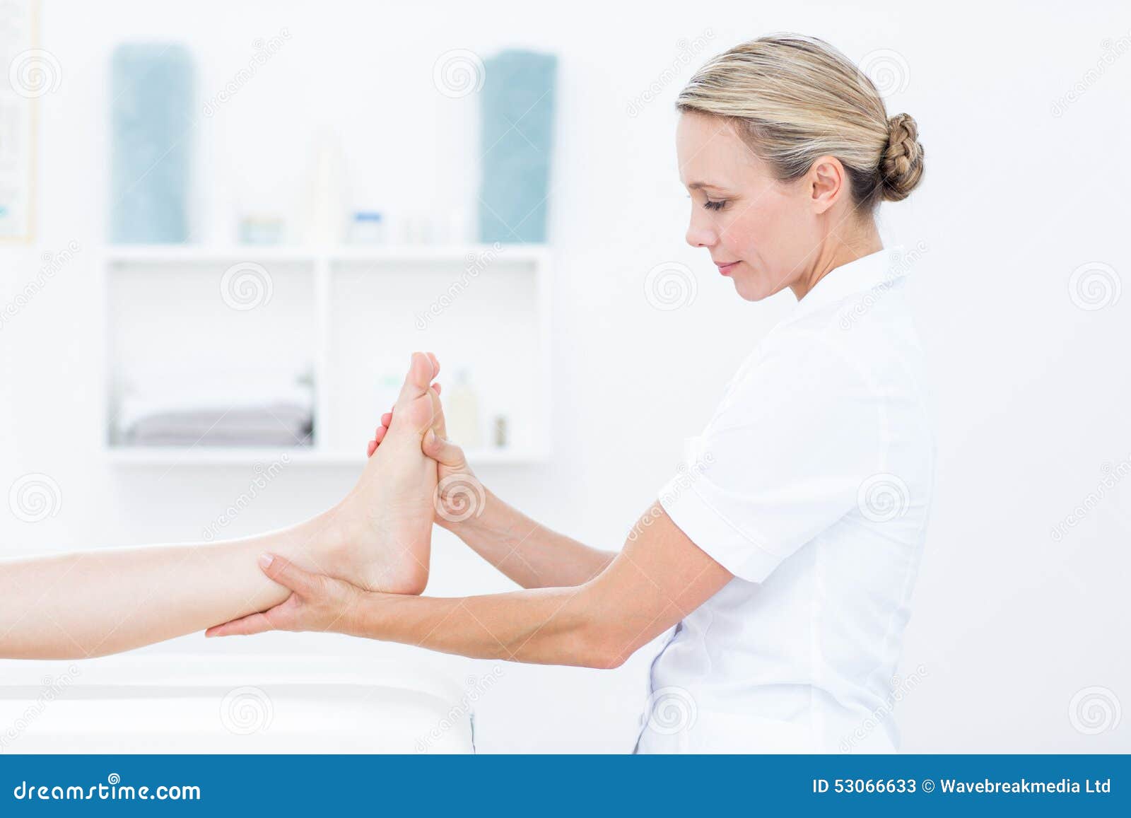 Physiotherapist Doing Foot Massage Stock Image Image of health