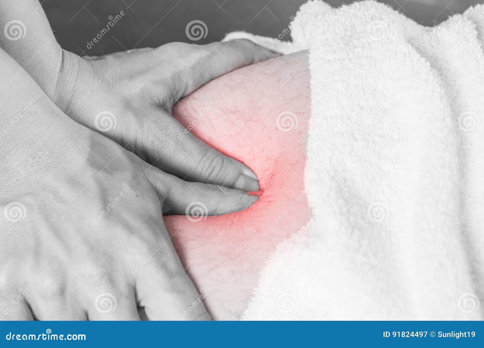 Physiotherapist Doing A Hamstrings Massage To Man Patient In Wh Stock Image Image Of Male