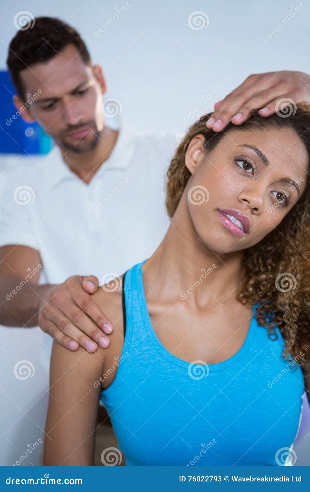 Physiotherapist Giving Neck Massage To Female Patient Stock Image Image Of Doctor Massaging