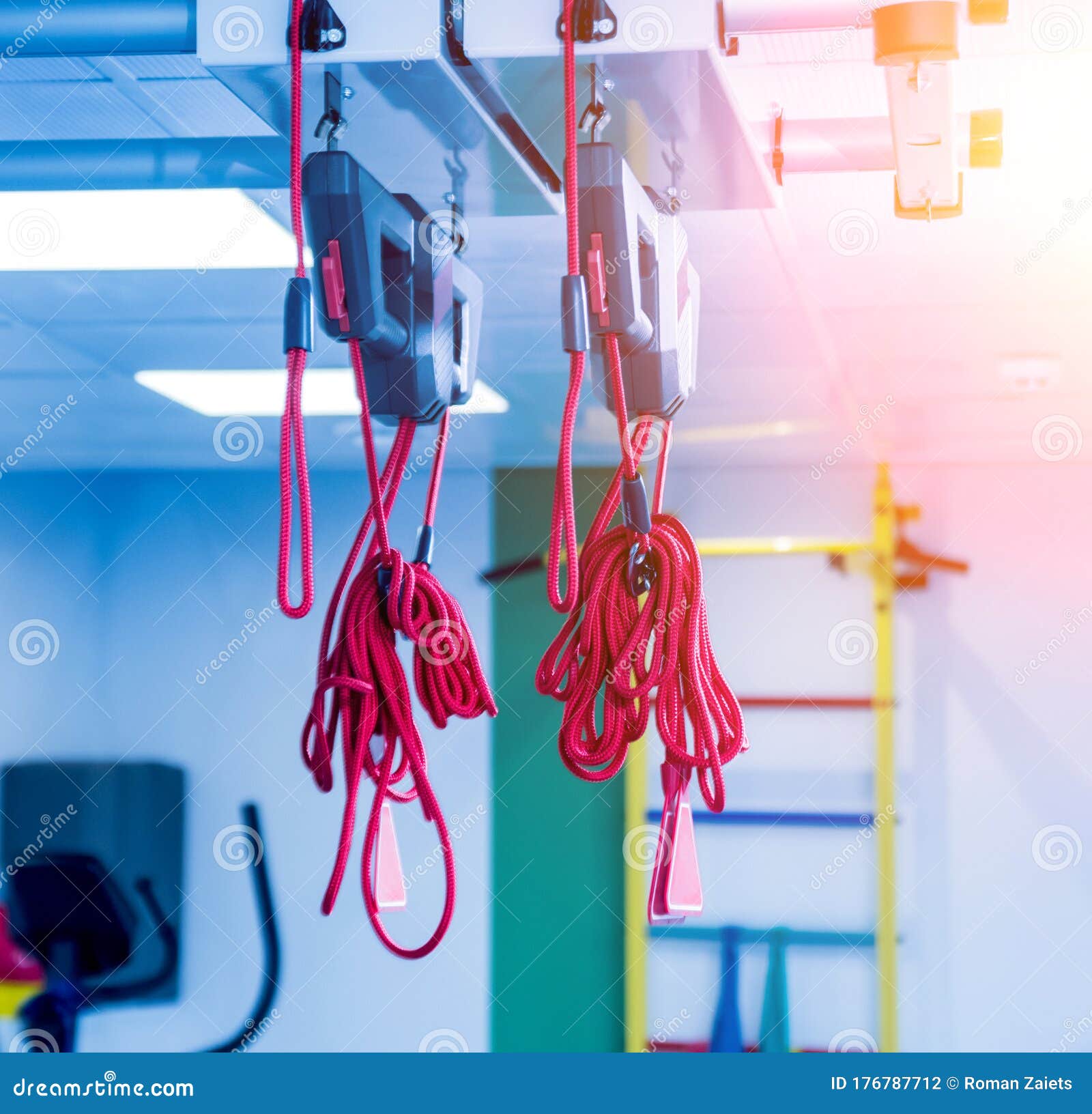 Physiotherapy. Suspension Training Therapy Equipment Stock Photo