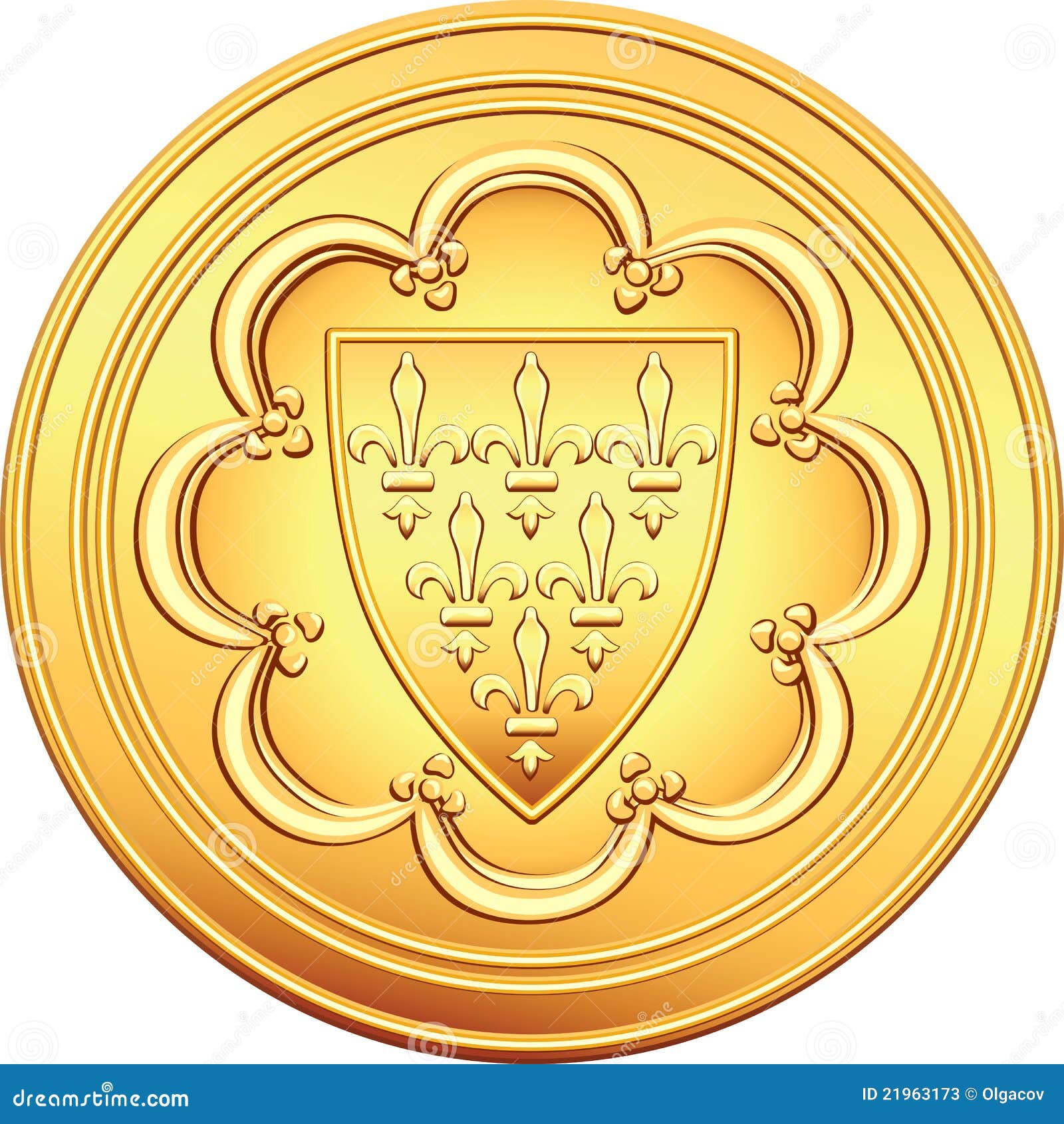 Pièce D'or Française D'ECU D'argent Illustration de ...