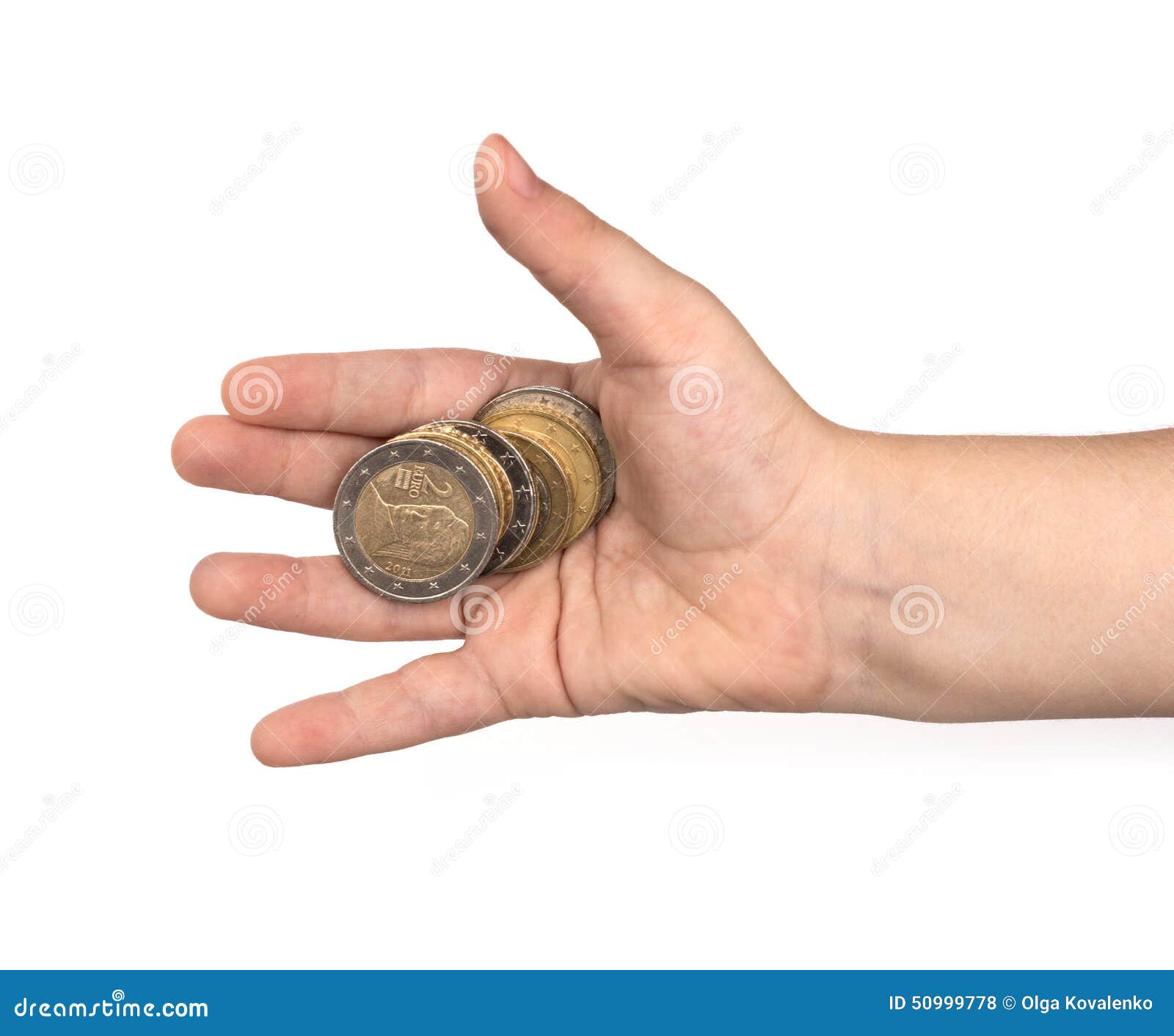 Pièces De Monnaie Dans La Main De L'enfant Photo stock - Image du compte,  bénéfice: 50999778