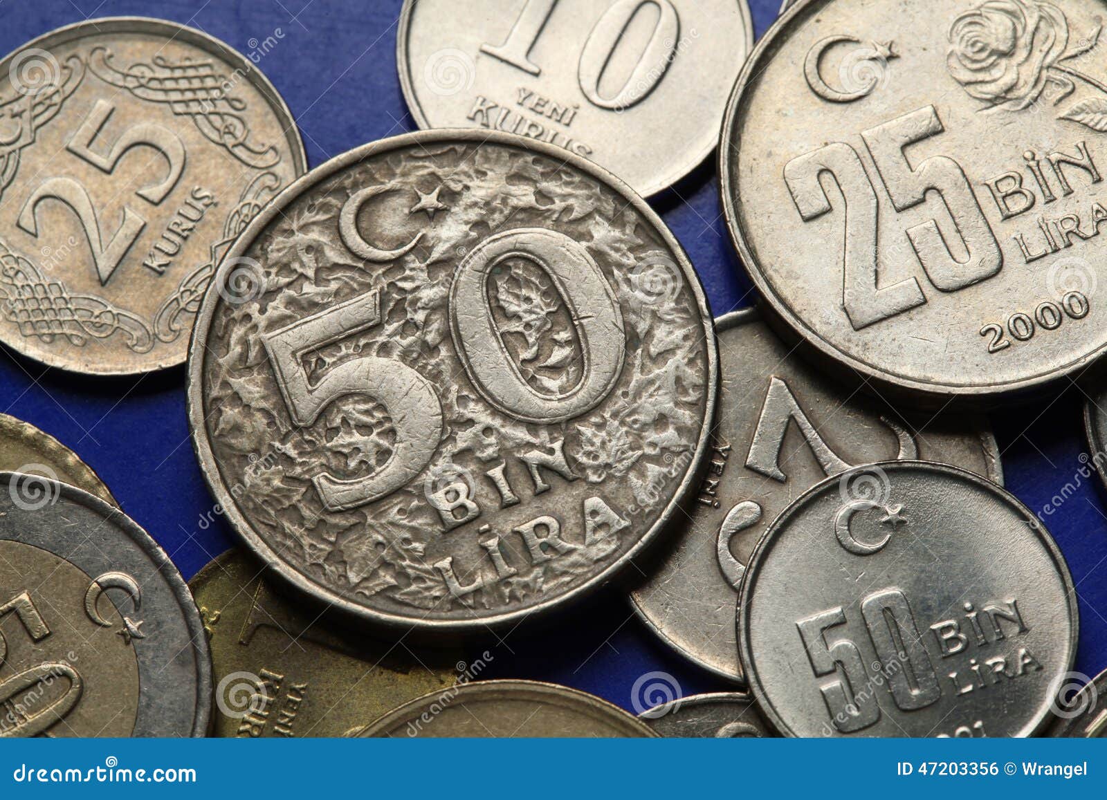 Pièces De Monnaie De La Turquie Photo stock - Image du objet, pièce:  47203356