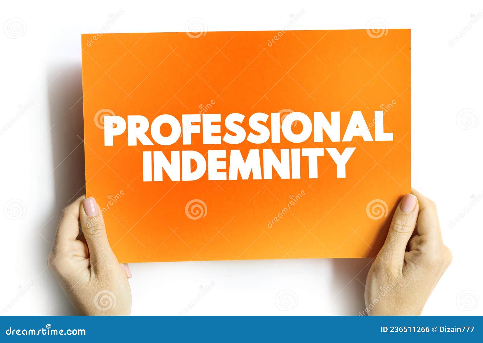 PI Professional Indemnity Insurance Coverage Acronym on Card