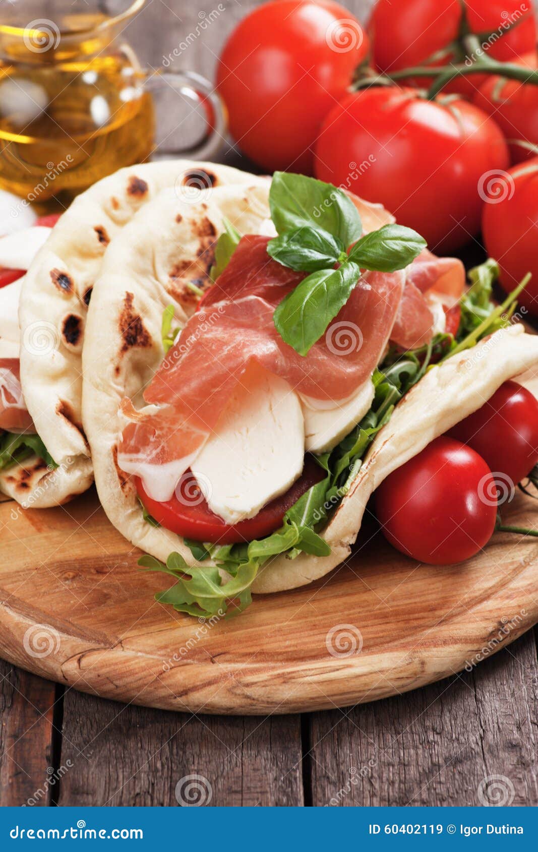Piadina Romagnola, Italian Flatbread Sandwich Stock Image - Image of ...