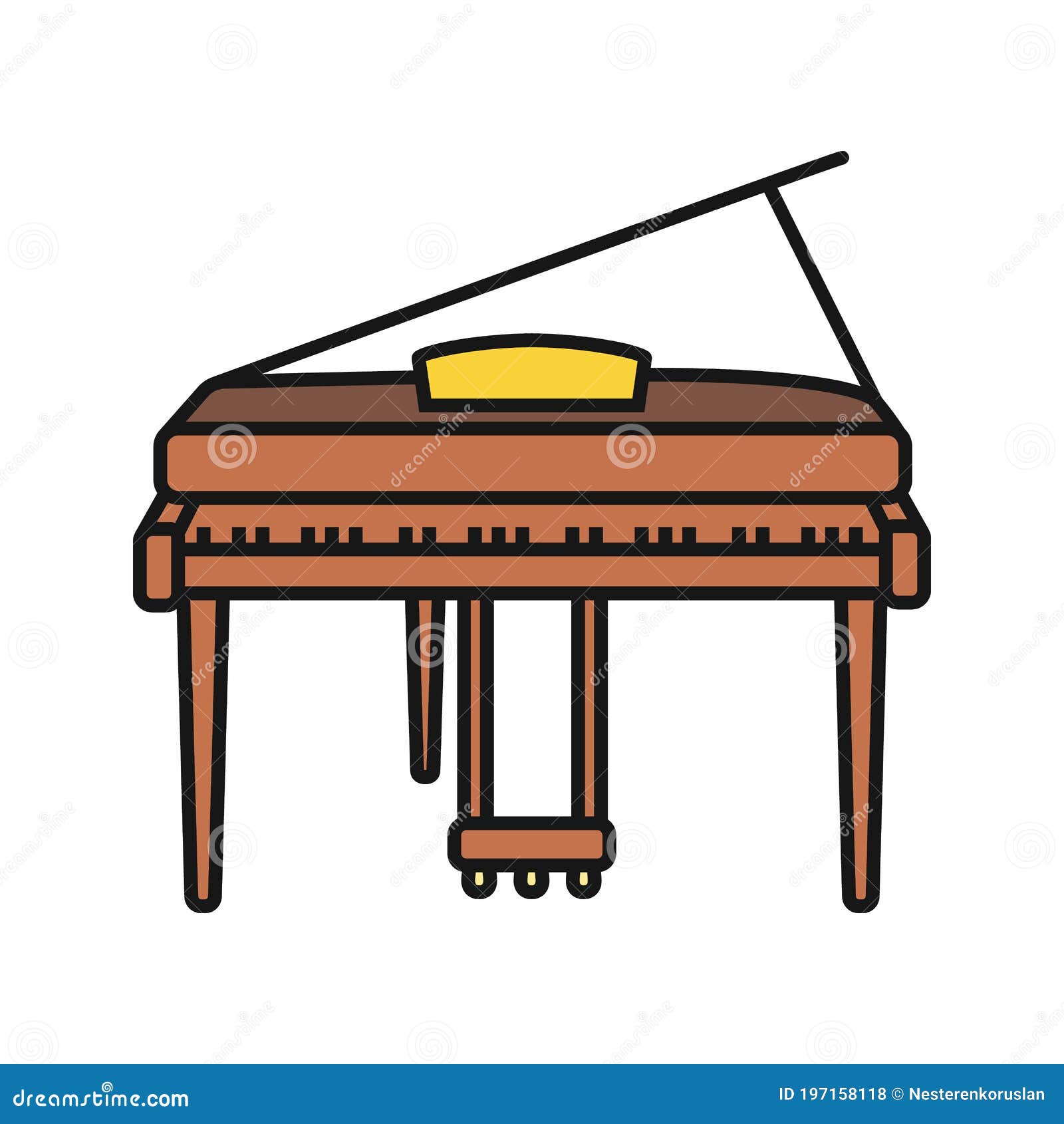 Piano color icon stock vector. Illustration of pictogram - 197158118