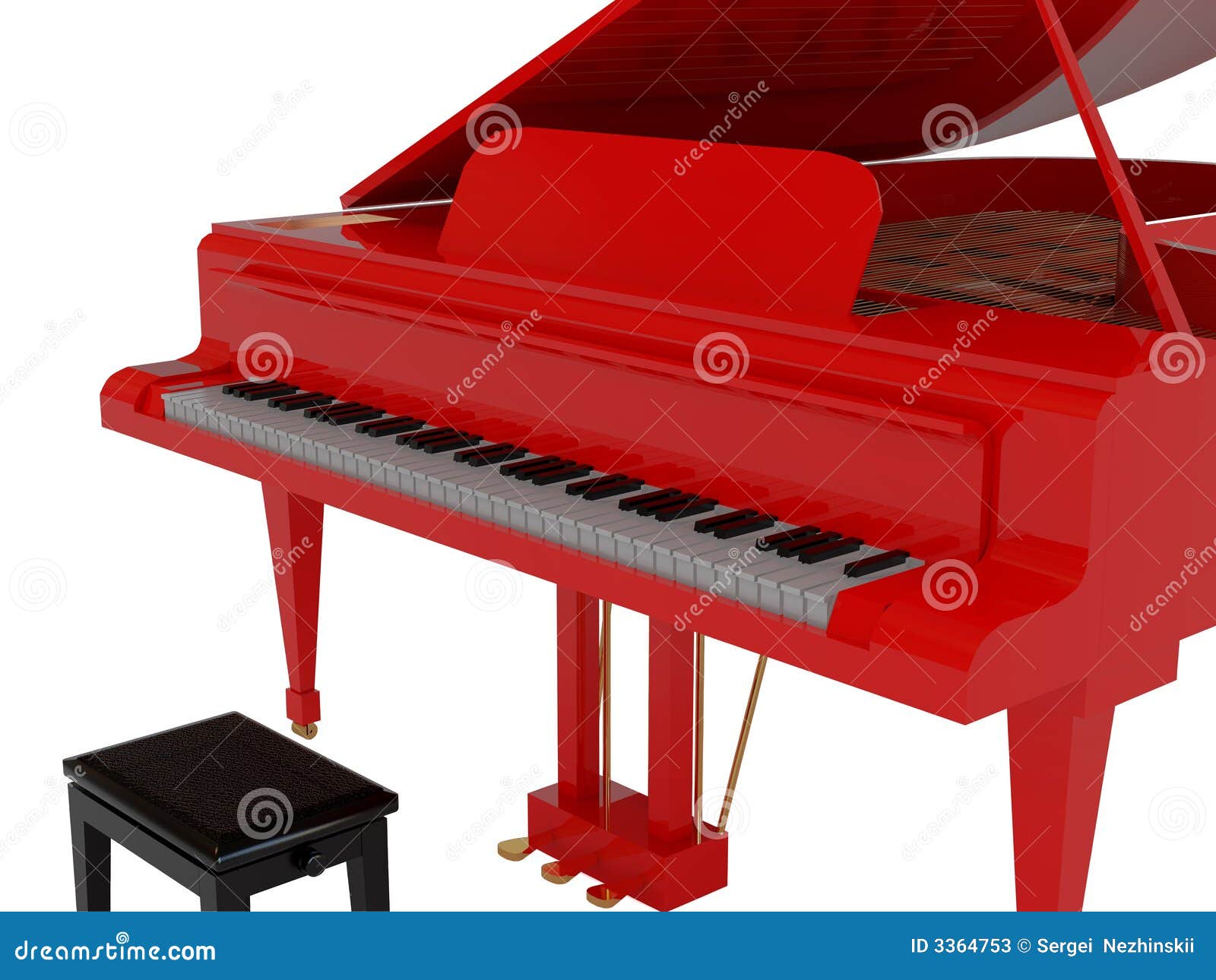 Piano de cauda vermelho ilustração stock. Ilustração de render - 3364753, image size:1600x1290