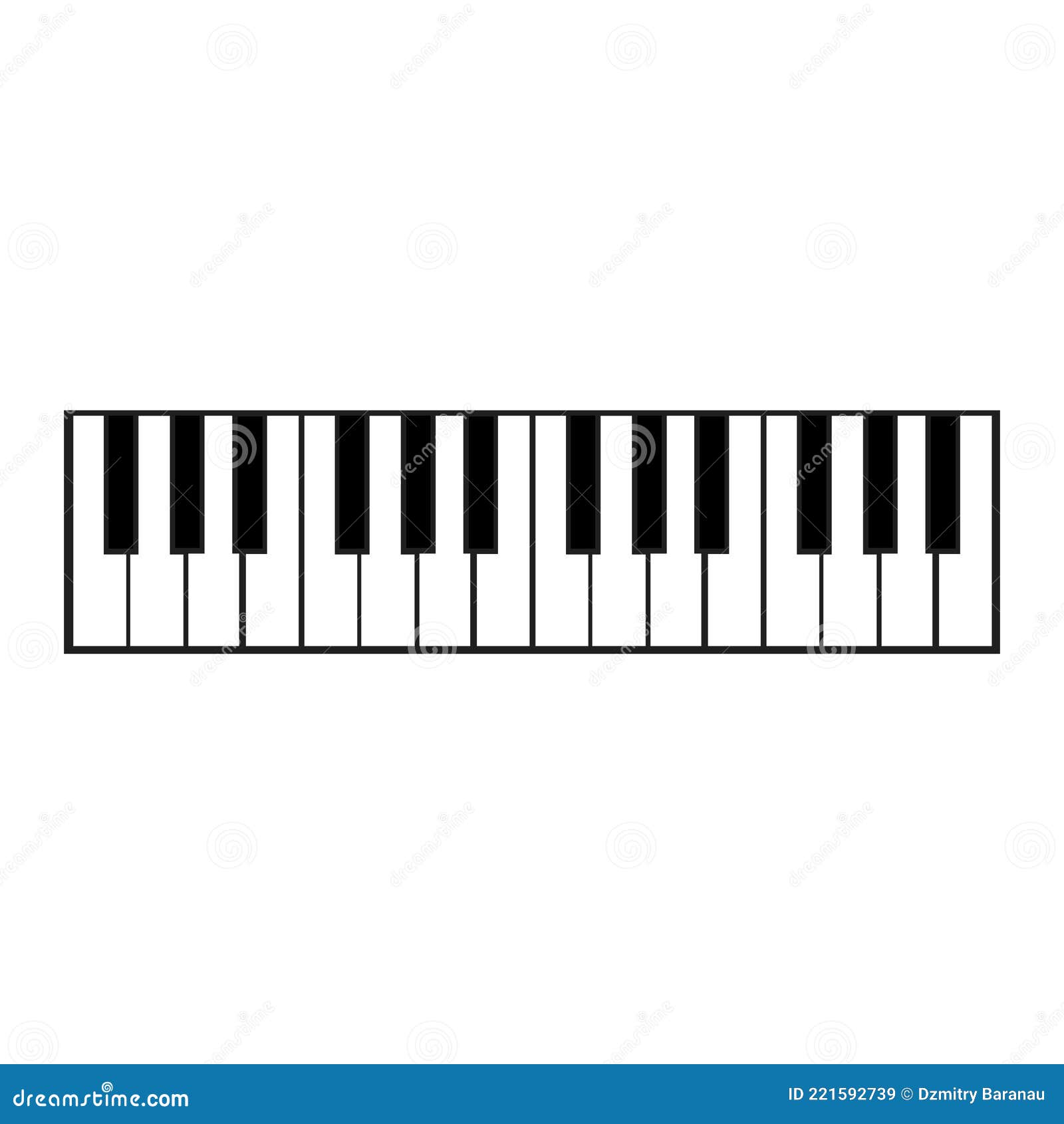 Piano Key Music Vector Illustration Instrument Black and White Note