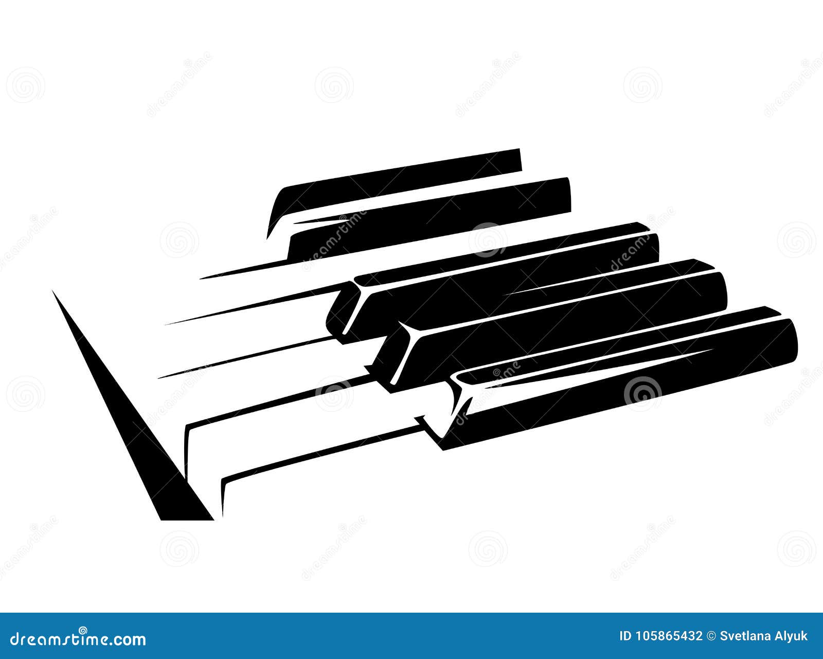Piano Keyboard Black Vector Design Stock Vector Illustration of