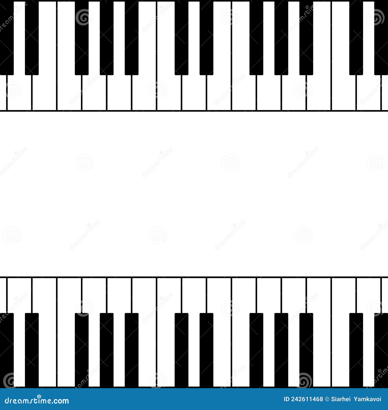 Piano Keyboard Pattern. Vector Background with Black and White Keys and