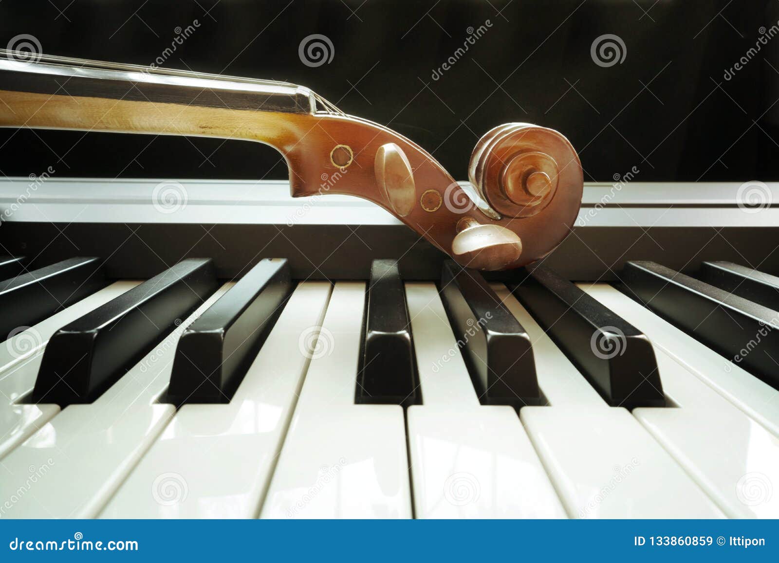 Piano keyboard with violin stock image. Image of keyboard 133860859