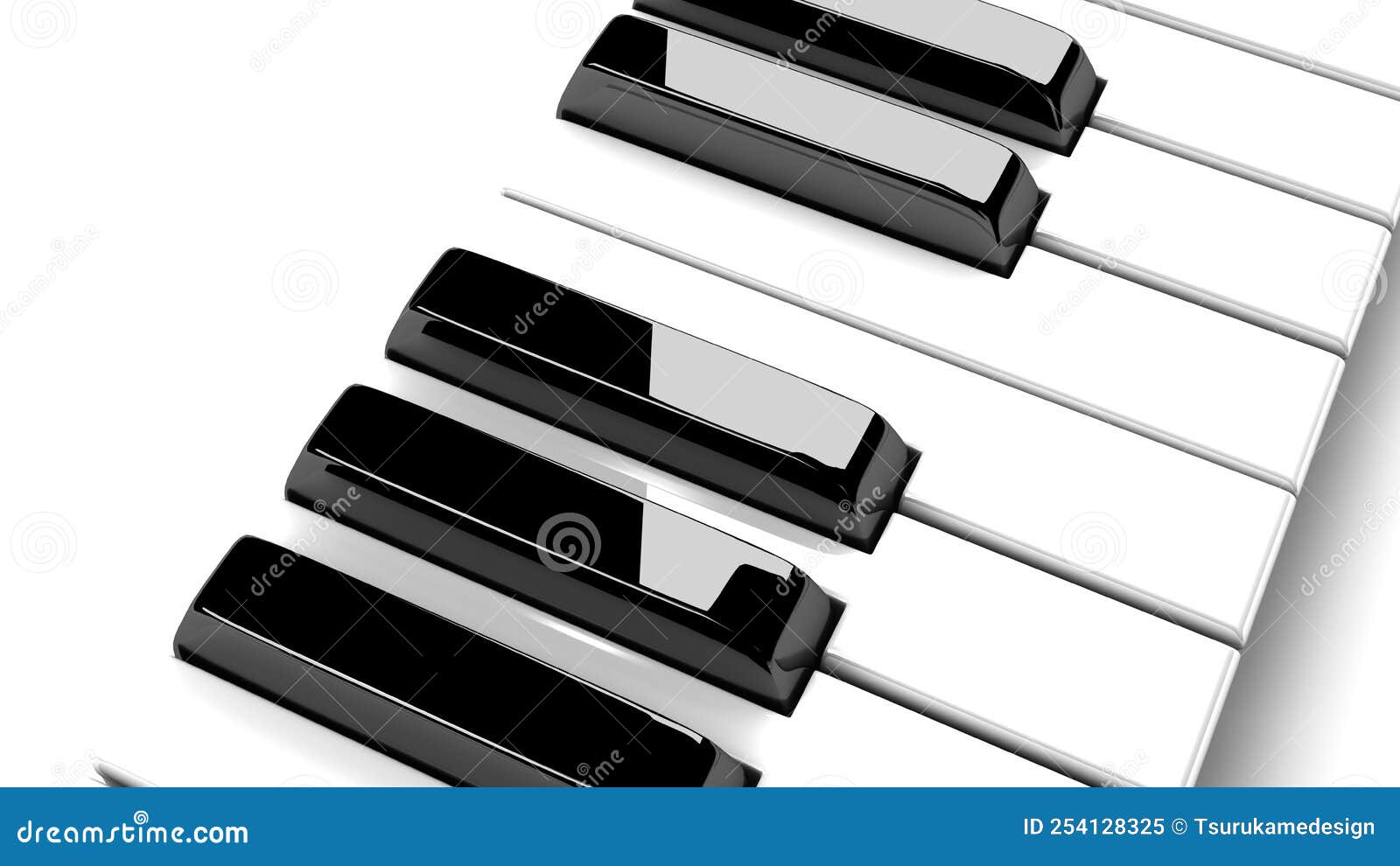 Piano Keyboard on White Background. Stock Illustration - Illustration