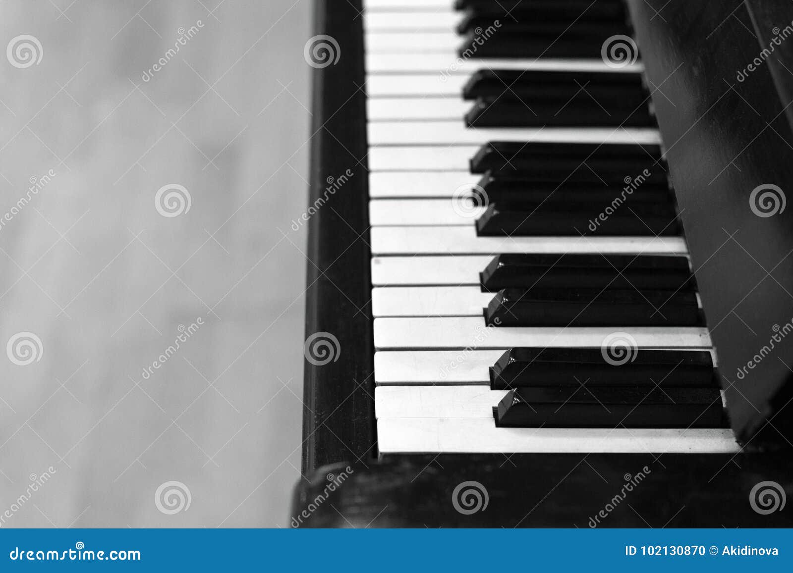 Piano Keys Black and White Color Stock Photo - Image of chord
