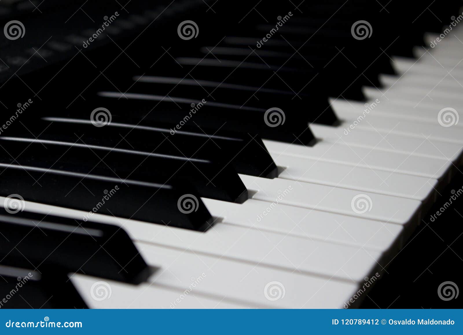 piano keys diagonal shot