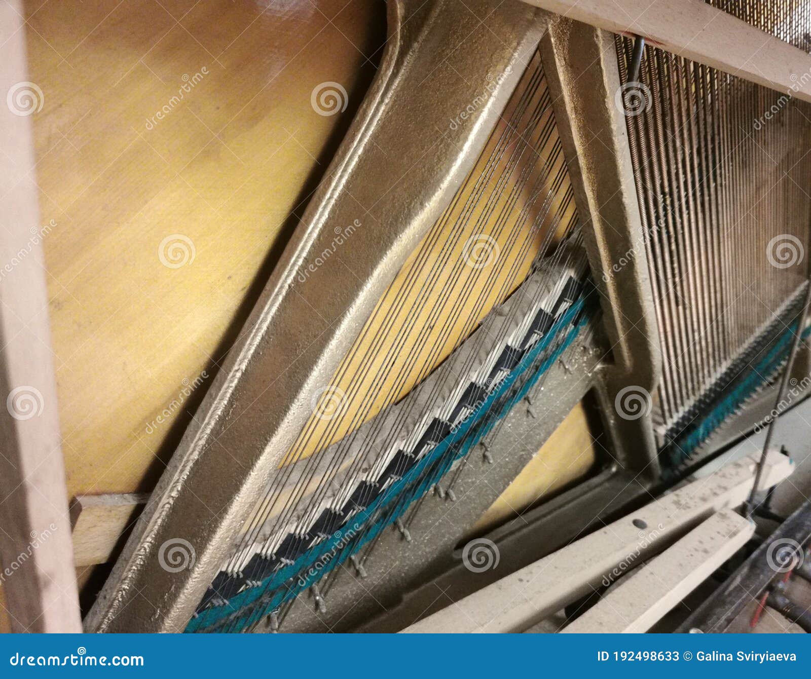Piano Keys and the Piano Inside in the Stock Image Image of