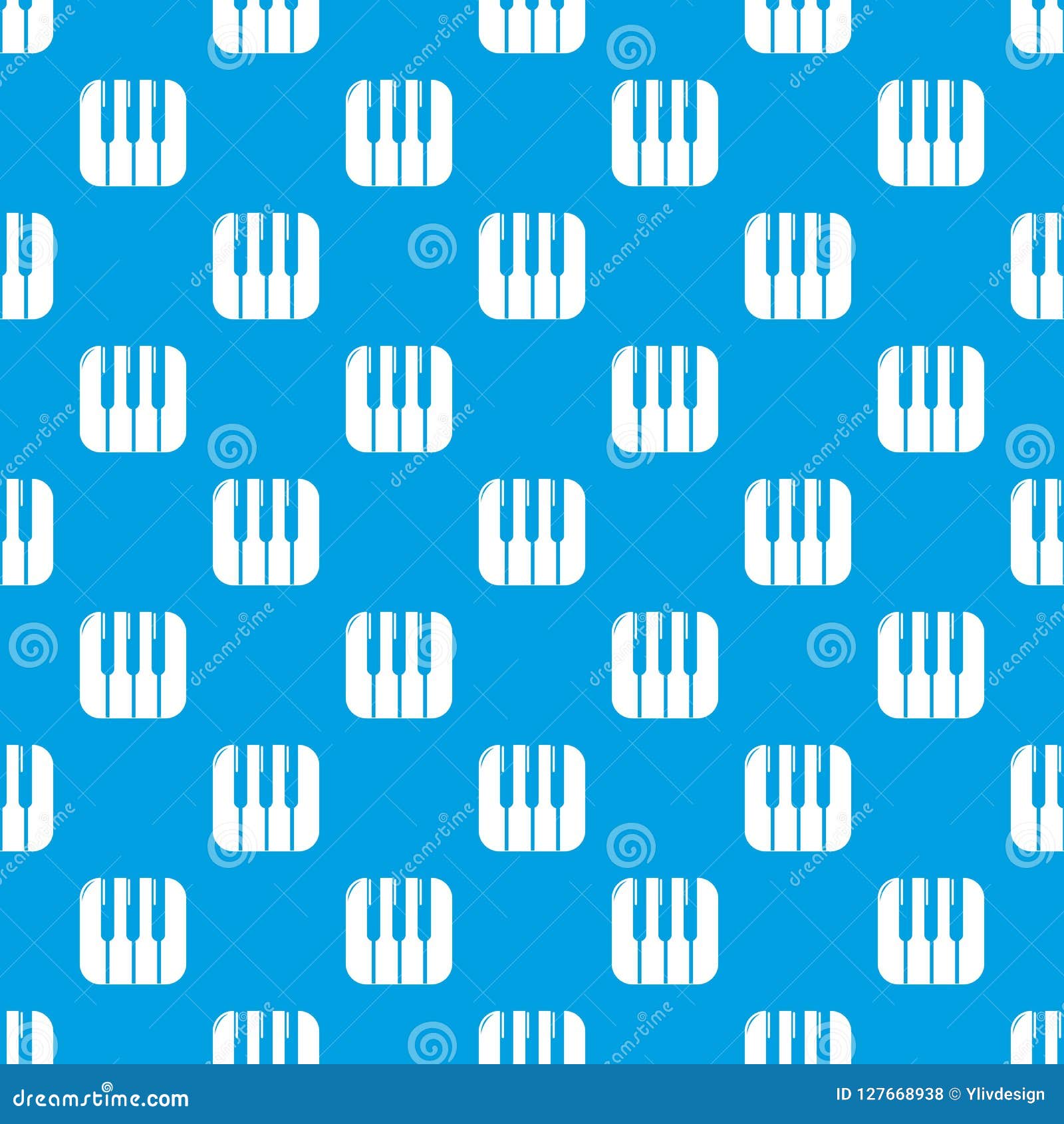 Piano Keys Pattern Vector Seamless Blue Stock Vector - Illustration of