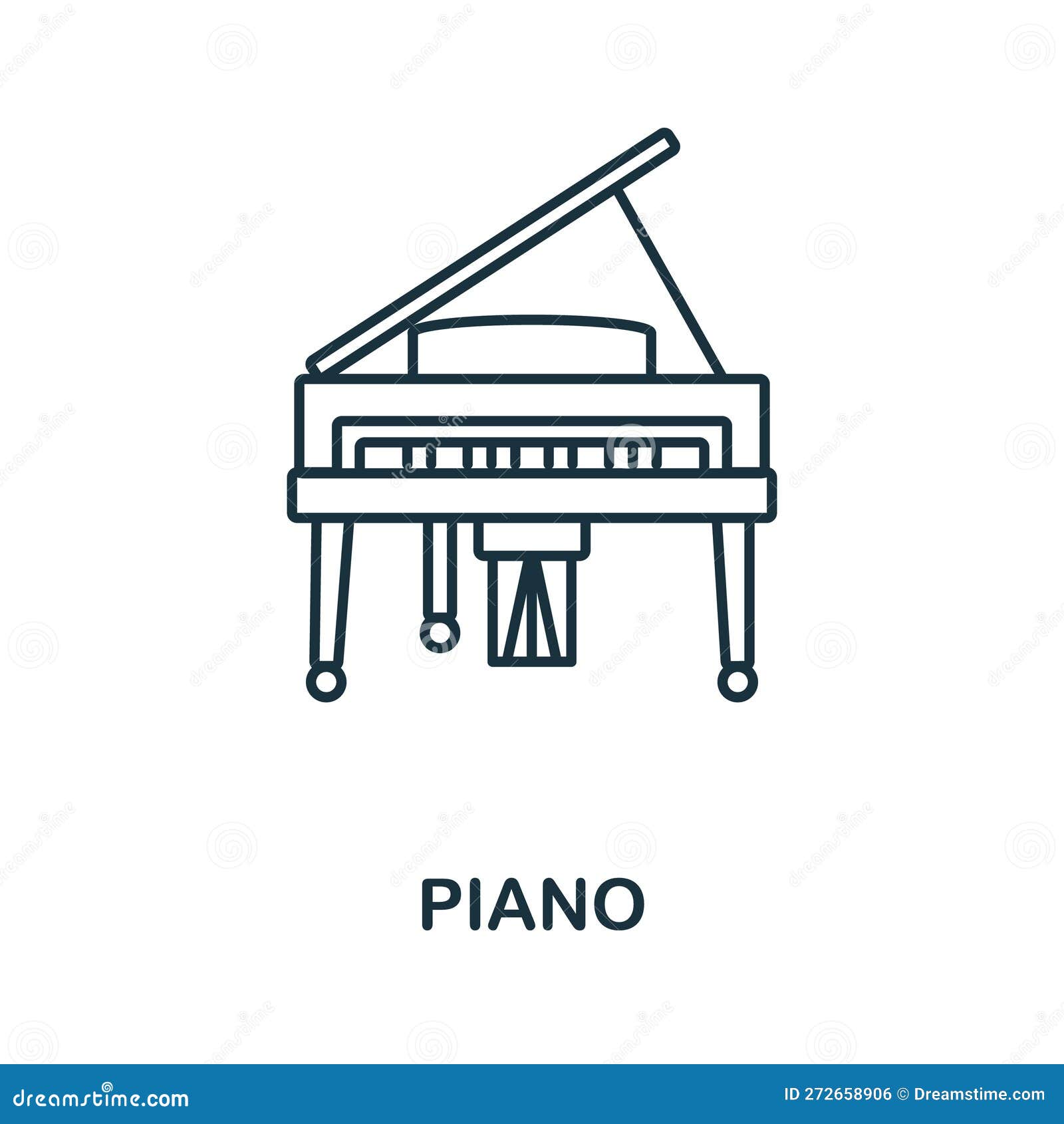 Piano Line Icon. Simple Element from Musical Instruments Collection