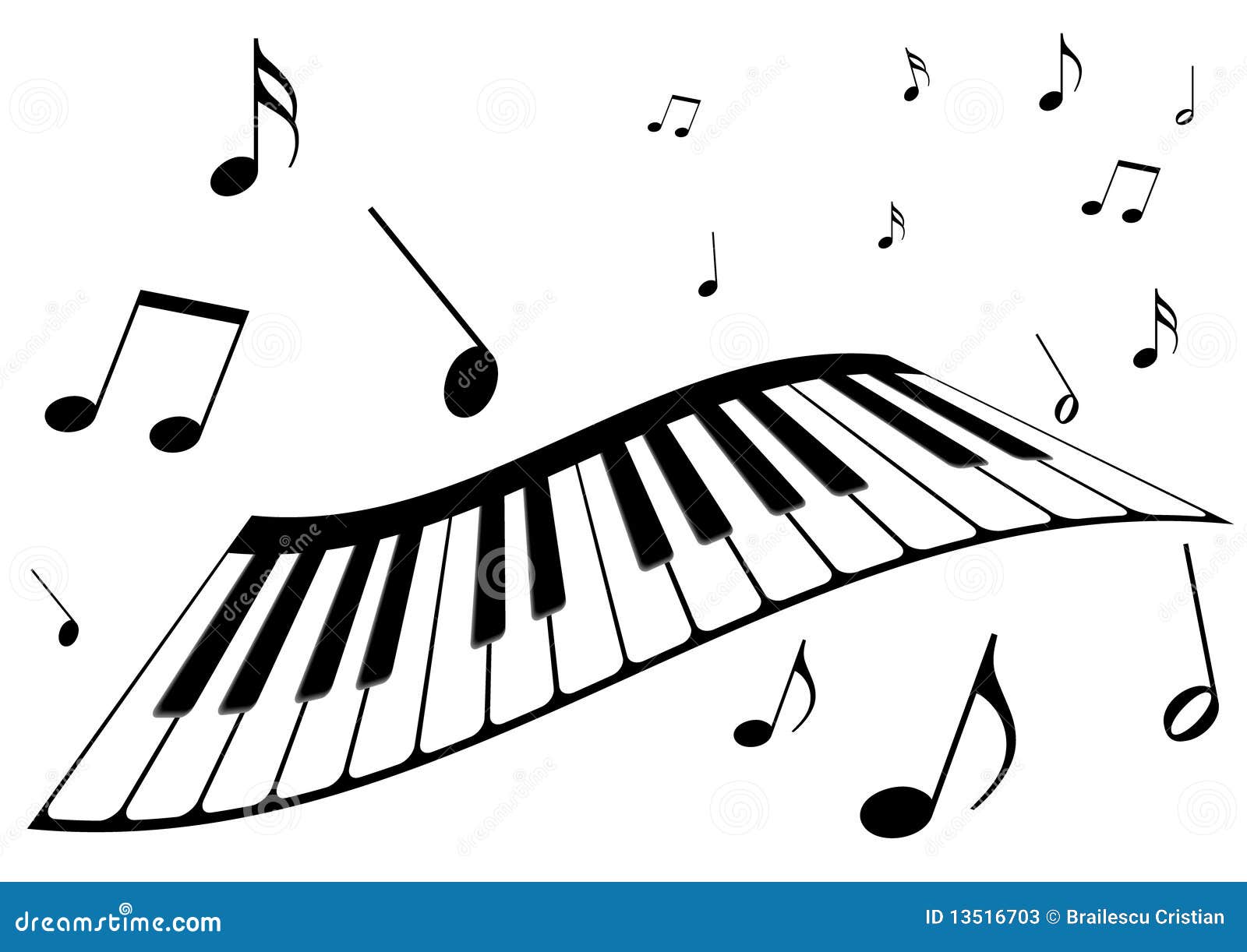 A piano and music notes stock vector. Illustration of note - 13516703