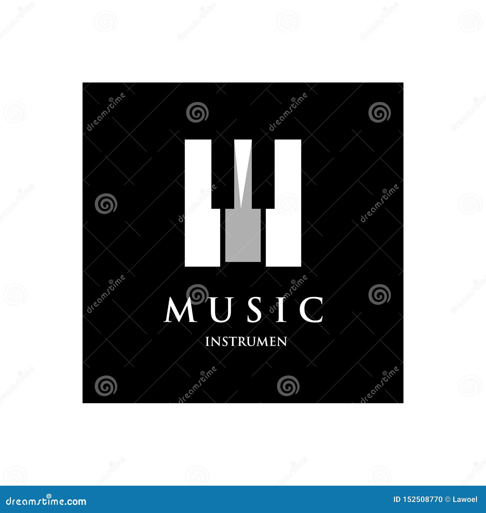 Piano Orchestra Logo Template Design on a Black Background. Vector