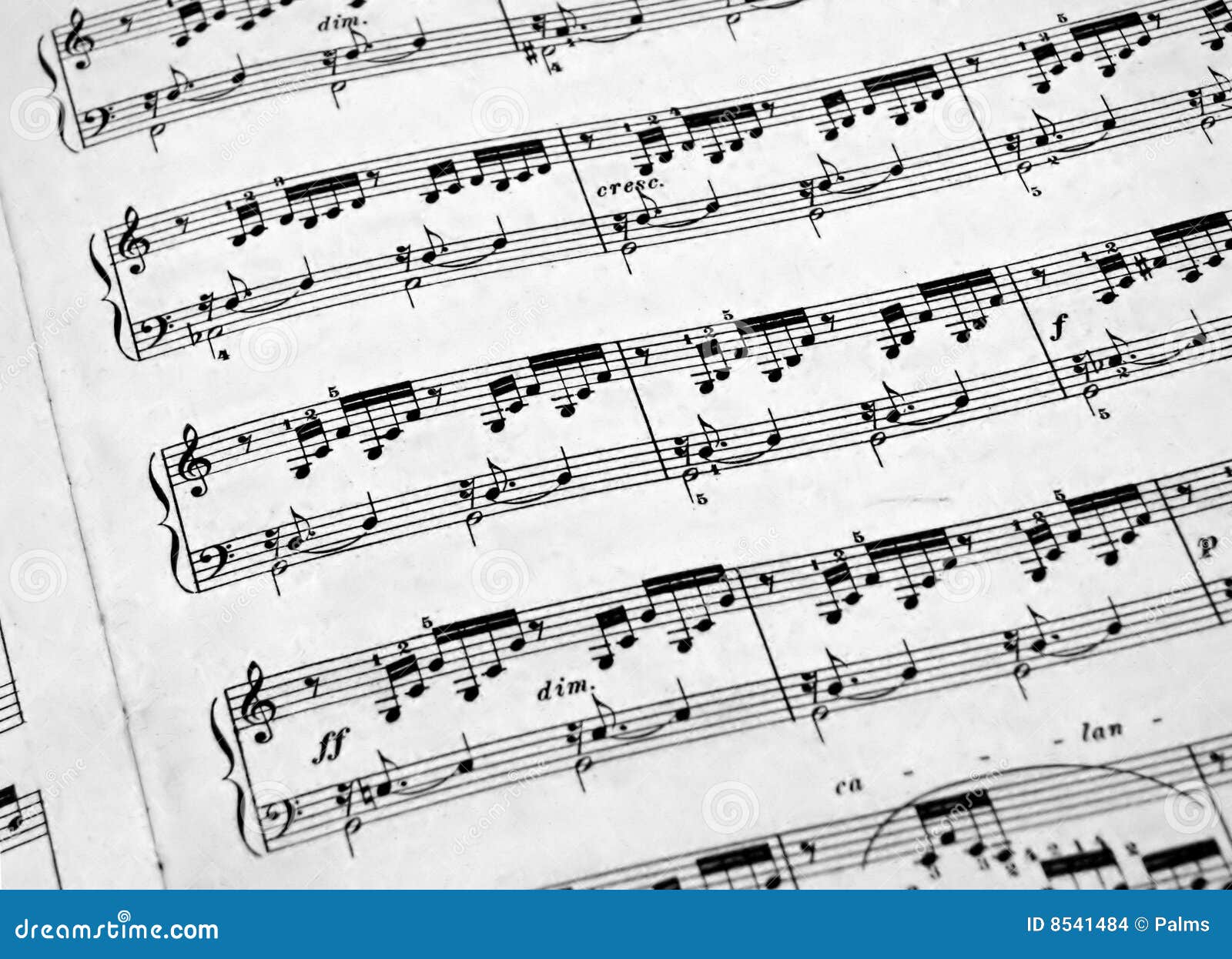 Piano Sheet Music stock photo. Image of bass, notes, chords - 8541484