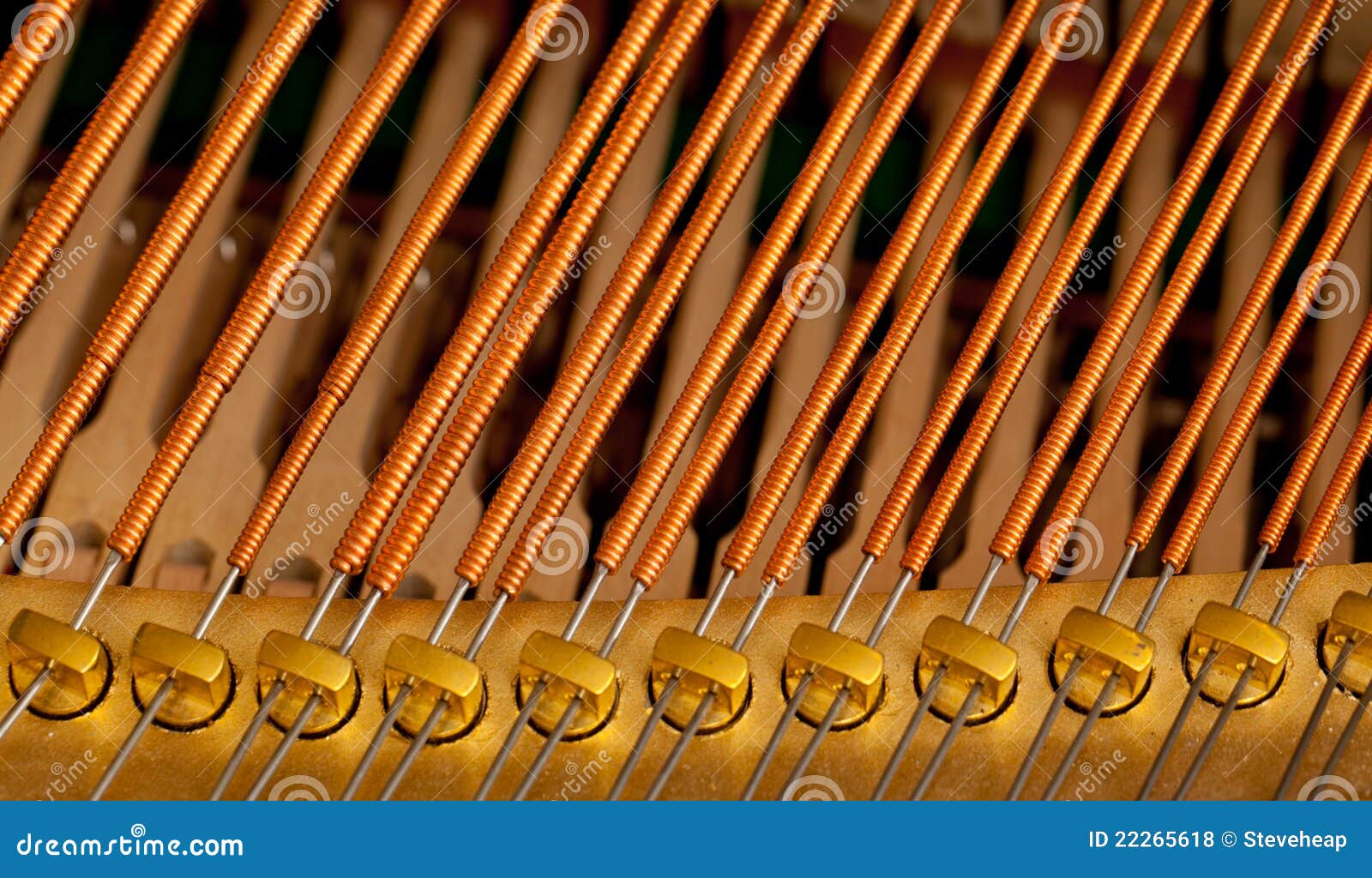 Piano strings in macro stock photo. Image of gold, keys 22265618