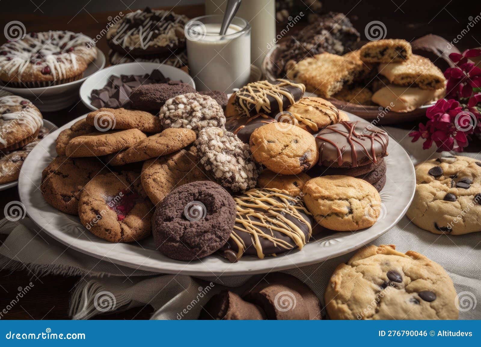 Piastra Di Prodotti Eviscerati Con Assortimento Di Glutenza E Di Pane,  Compresi I Biscotti E Le Pasticche Illustrazione di Stock - Illustrazione  di torte, dieta: 276790046