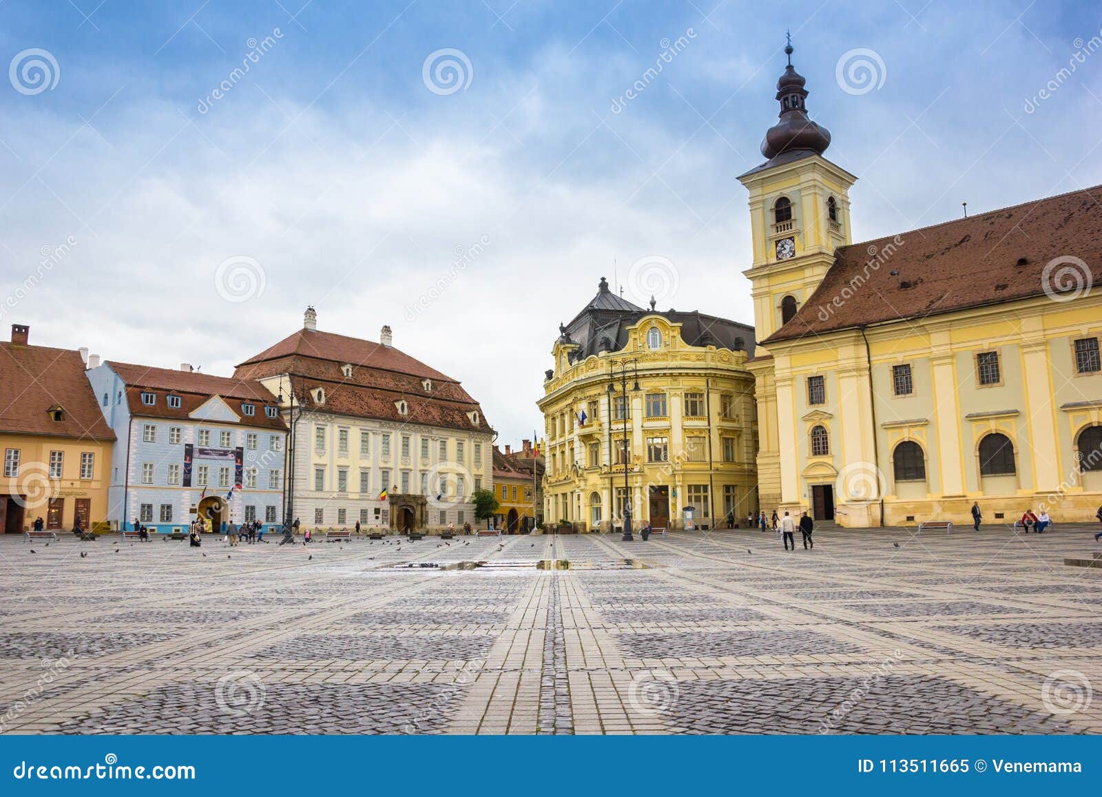 Piata Mare Central Square in Historical Sibiu Editorial Image Image