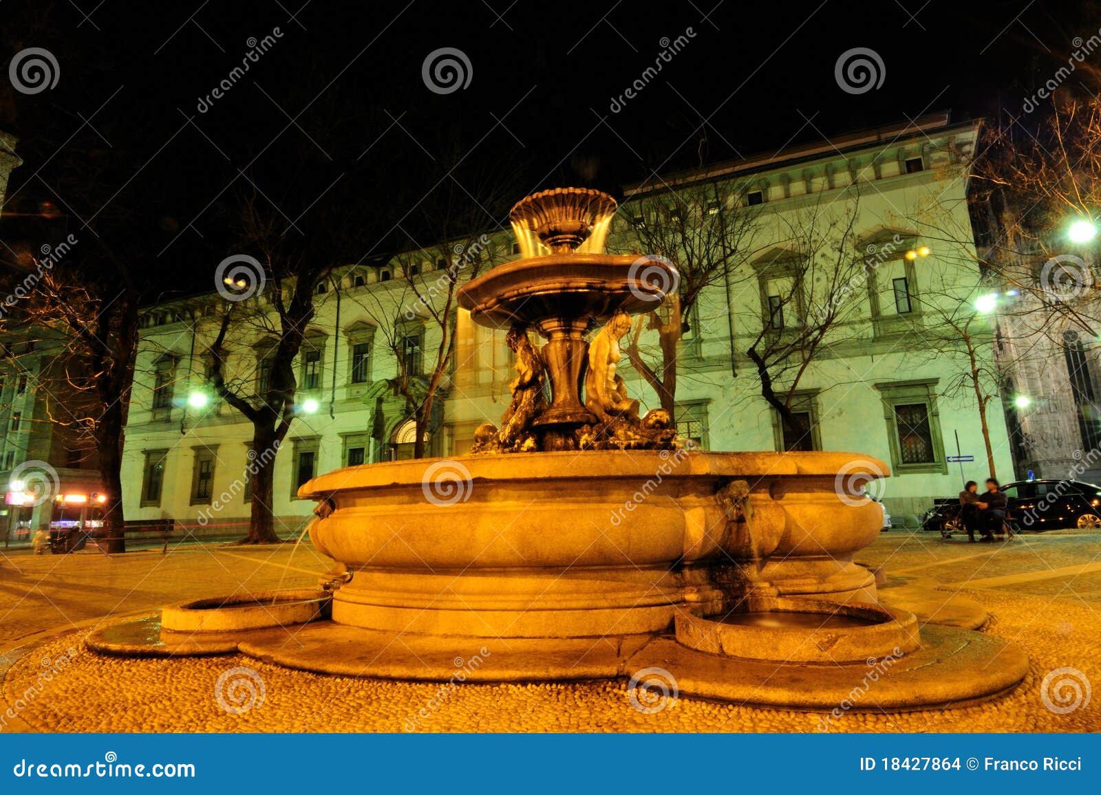 piazza fontana square downtown milan