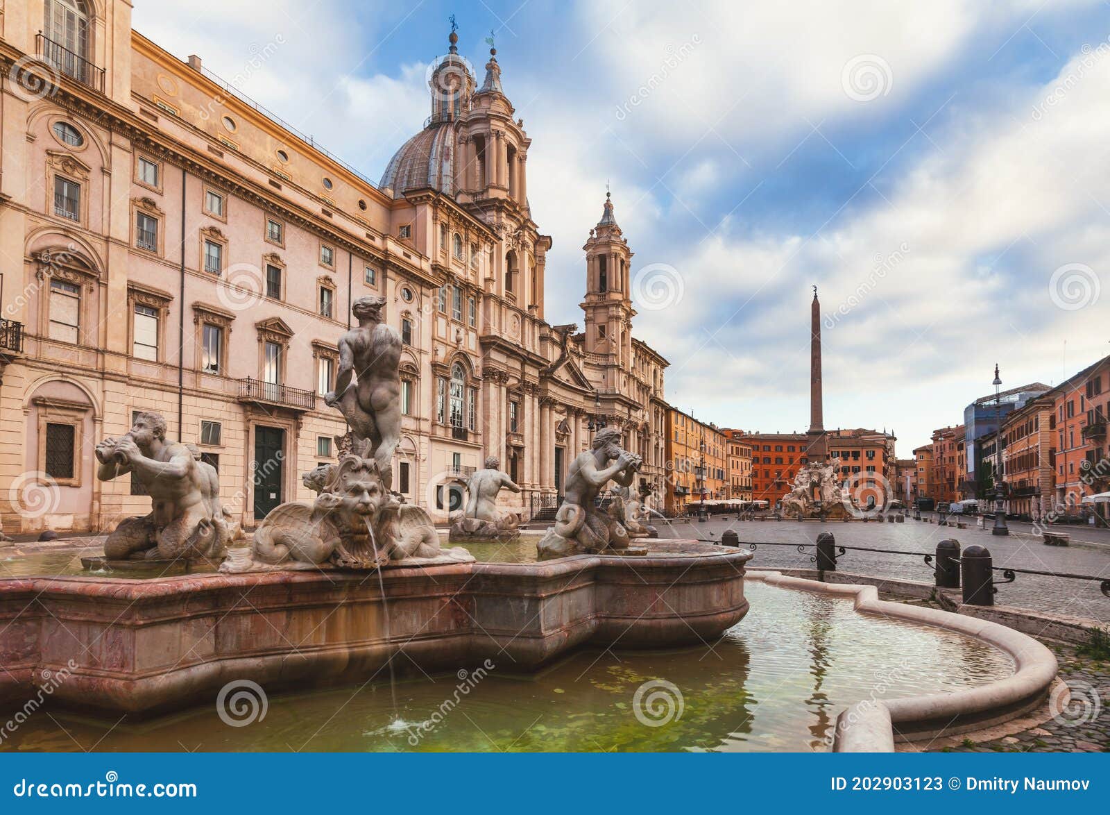 Fontana Del Moro at Piazza Navona Rome Italy Stock Image - Image of ...