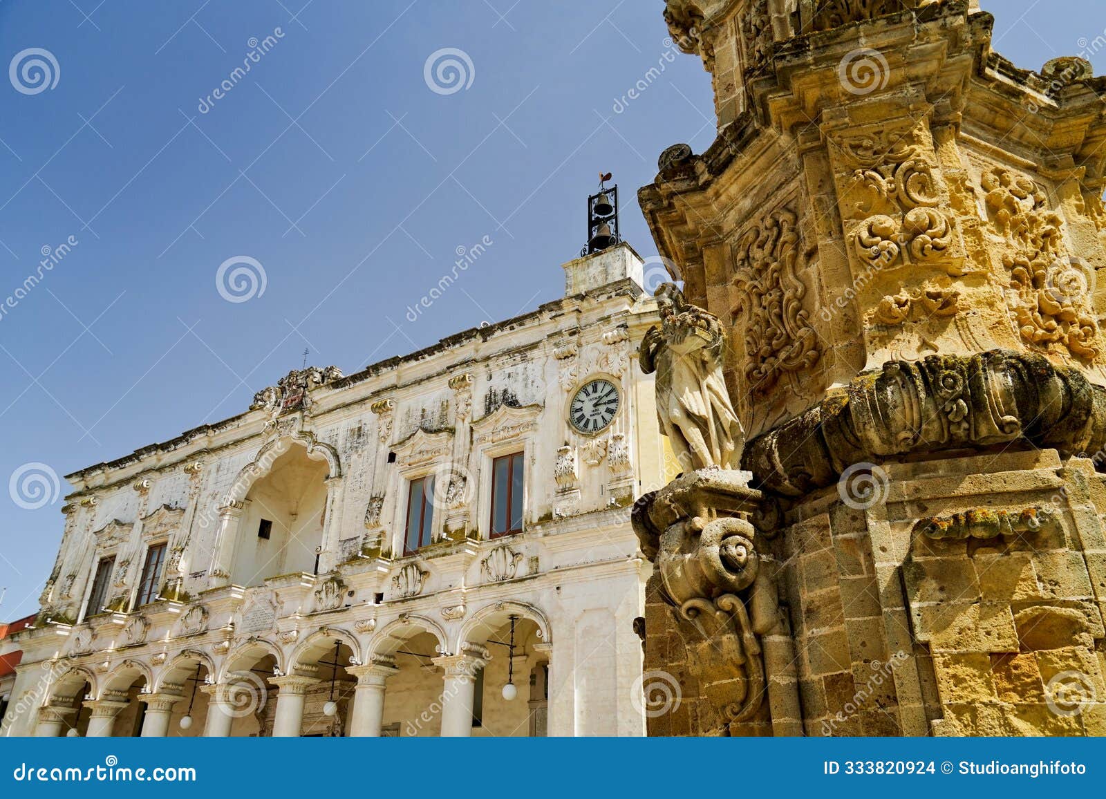 piazza salandra with the palaces and the spire of the immaculate conception. nardÃ², lecce, puglia, italy-4
