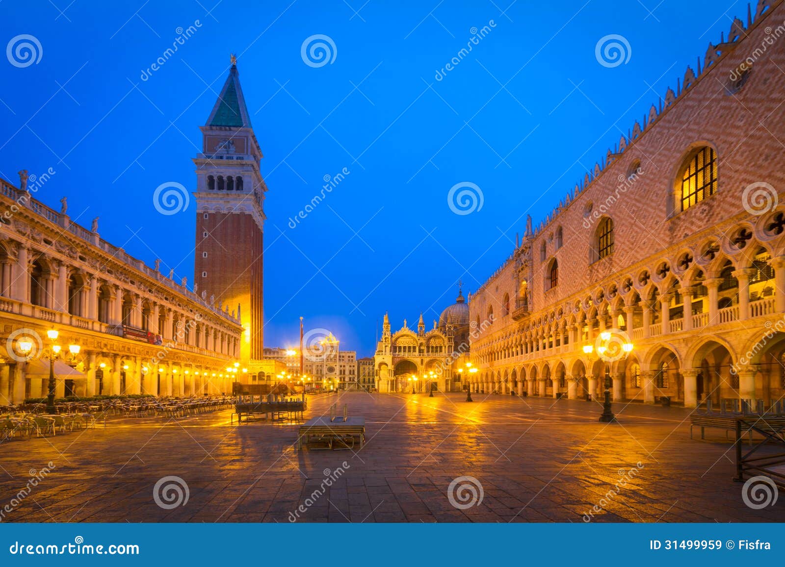 piazza san marco at dawn, venice, italy