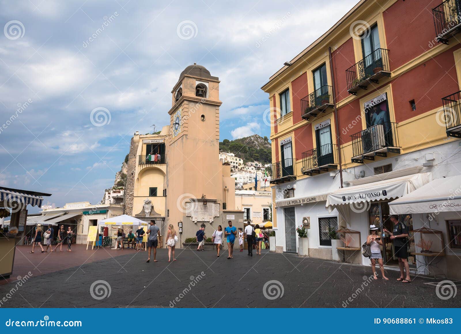 Piazza Umberto, Knows As La Piazzetta, Capri Island, Italy Editorial ...