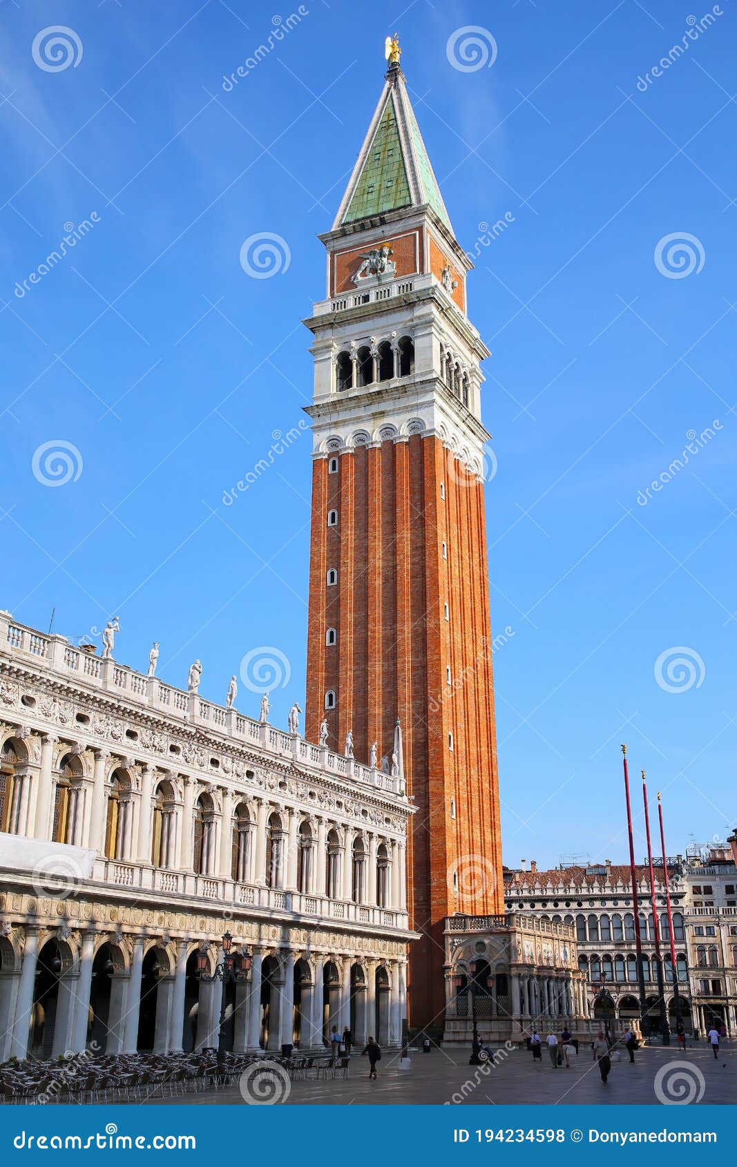 piazzetta san marco with st mark`s campanile and biblioteca in venice, italy