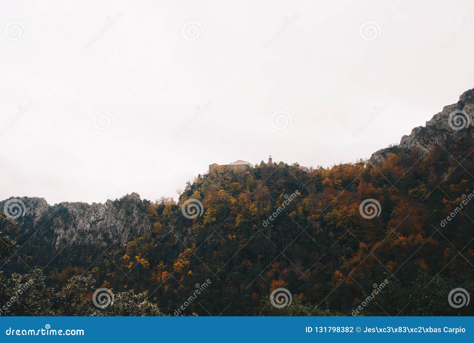 Sunrise in the Mountains and a Cathedral in the Top Stock Photo - Image ...