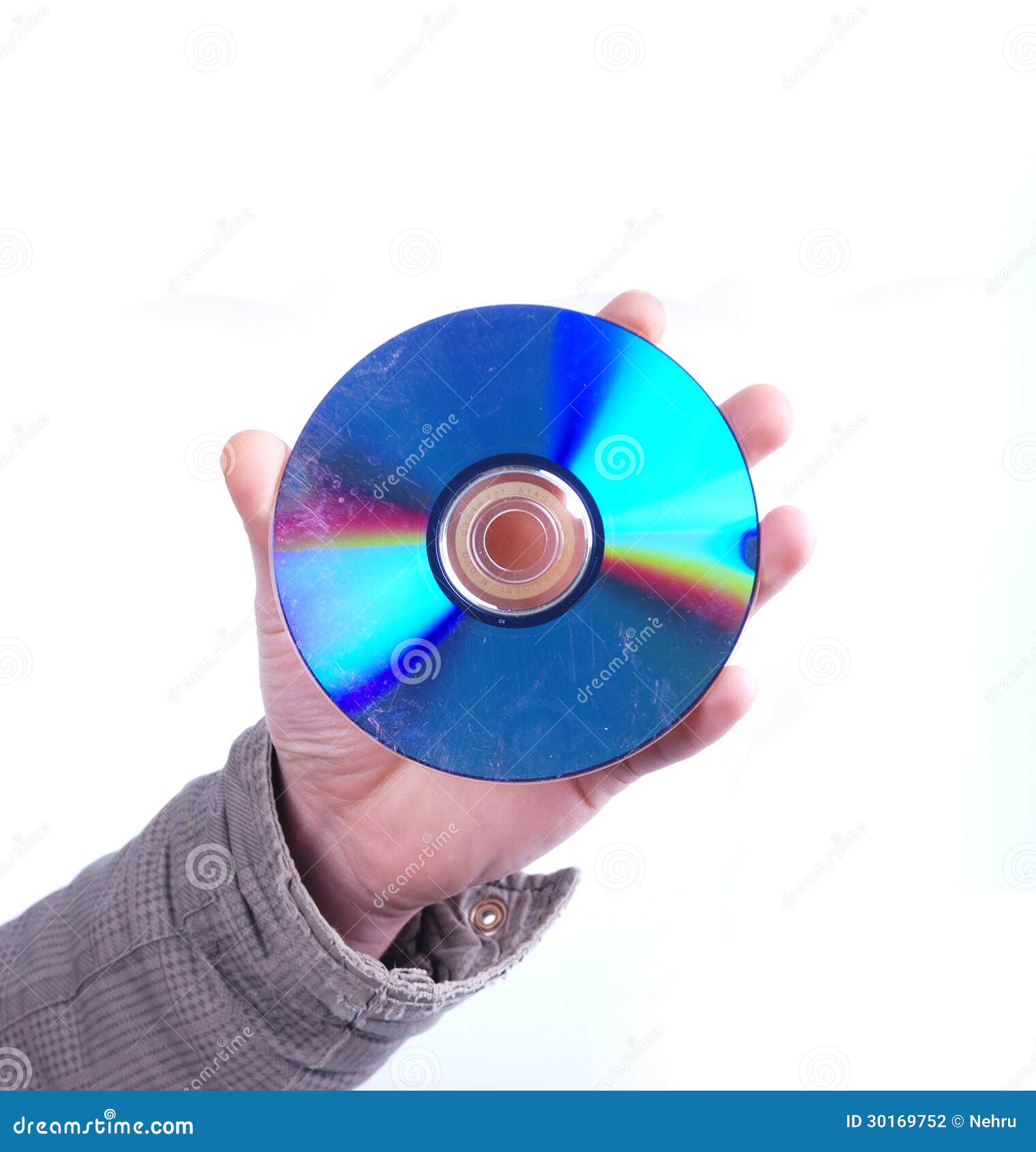 Male Hand Holding Dirty Dvd Disc Stock Photo Image 30169752