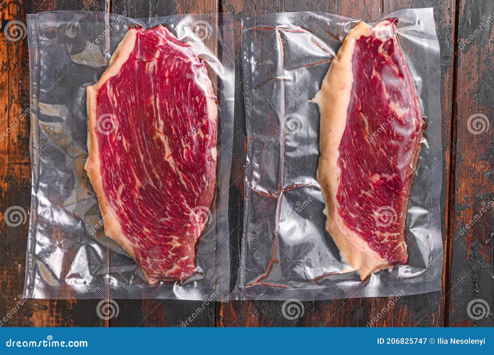 Picanha Beef Steak for Sous Vide Cooking on Wooden Table, Top View Stock Image - Image of topview, ingredient: 206825747