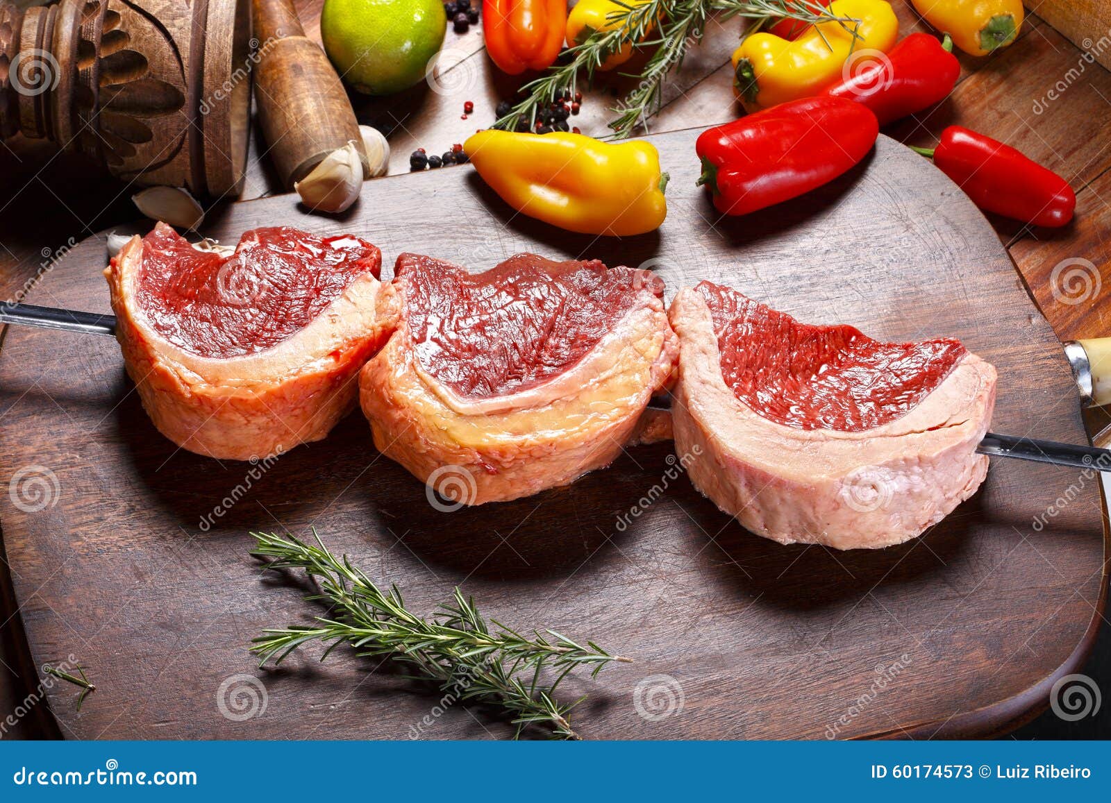 Churrasco no espeto carne picanha Stock Photo