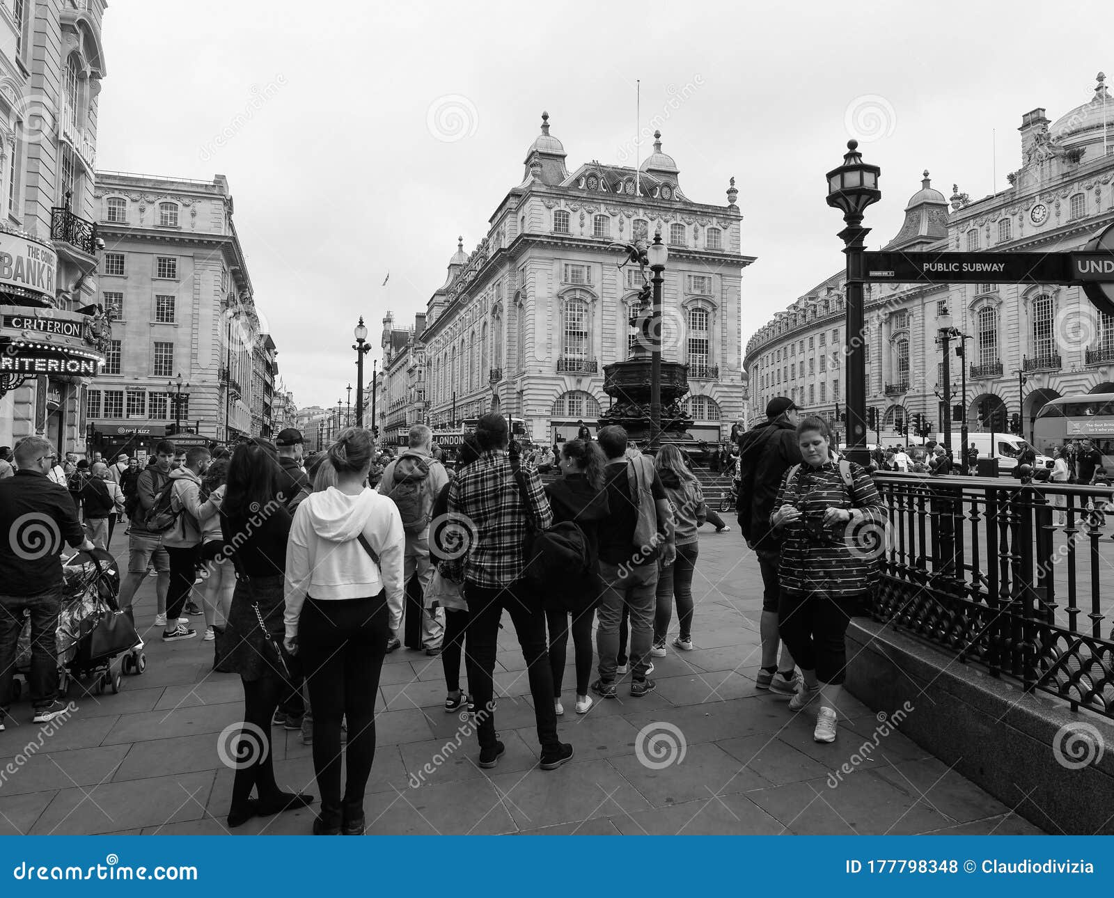 Piccadilly Circus in London, Black and White Editorial Stock Photo ...