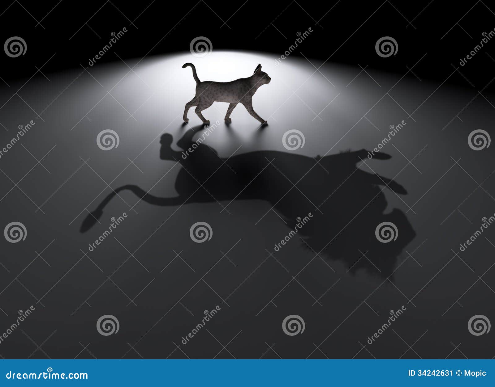 Piccolo Gatto Con Un Grande Sogno Illustrazione di Stock