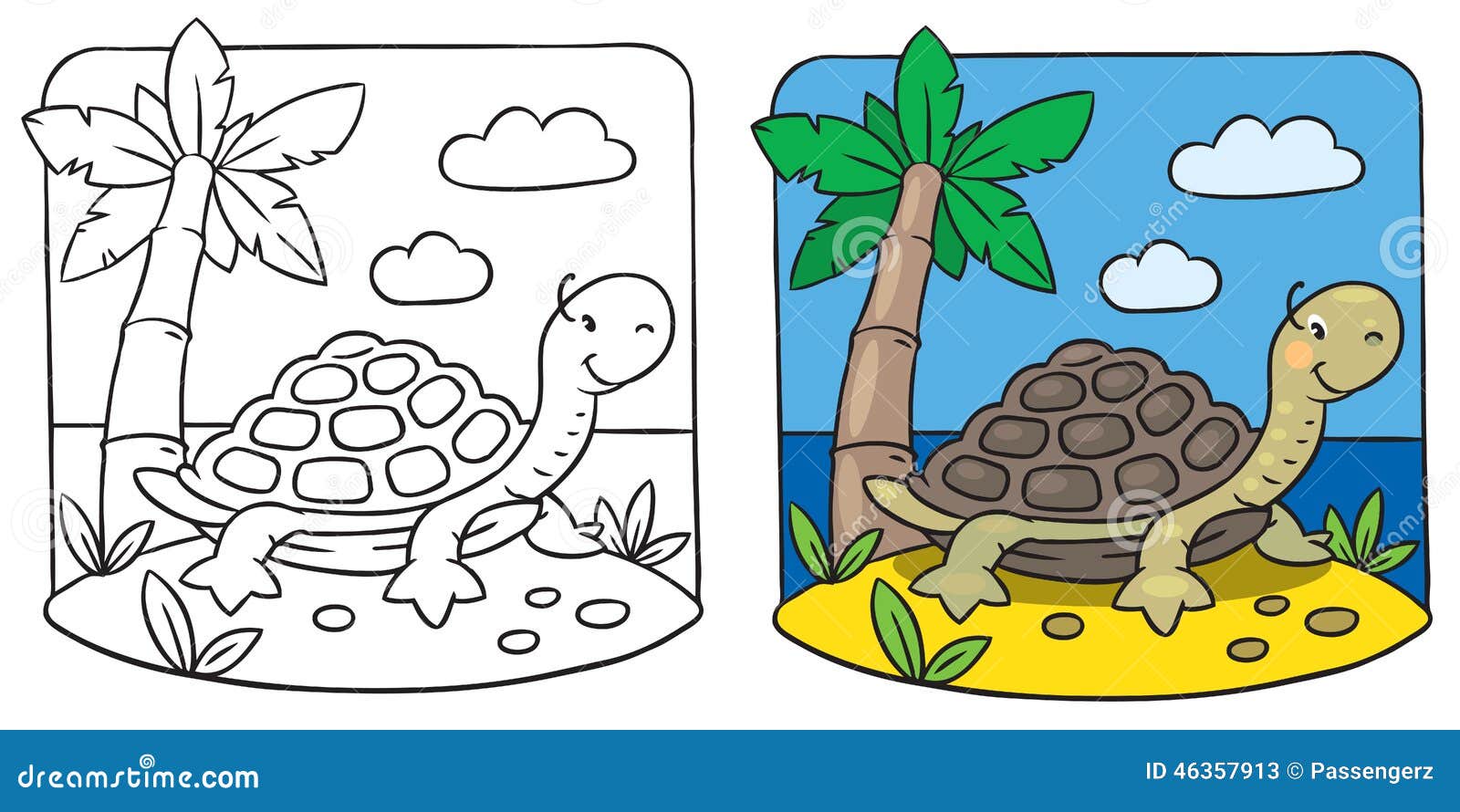 Piccolo libro da colorare della tartaruga